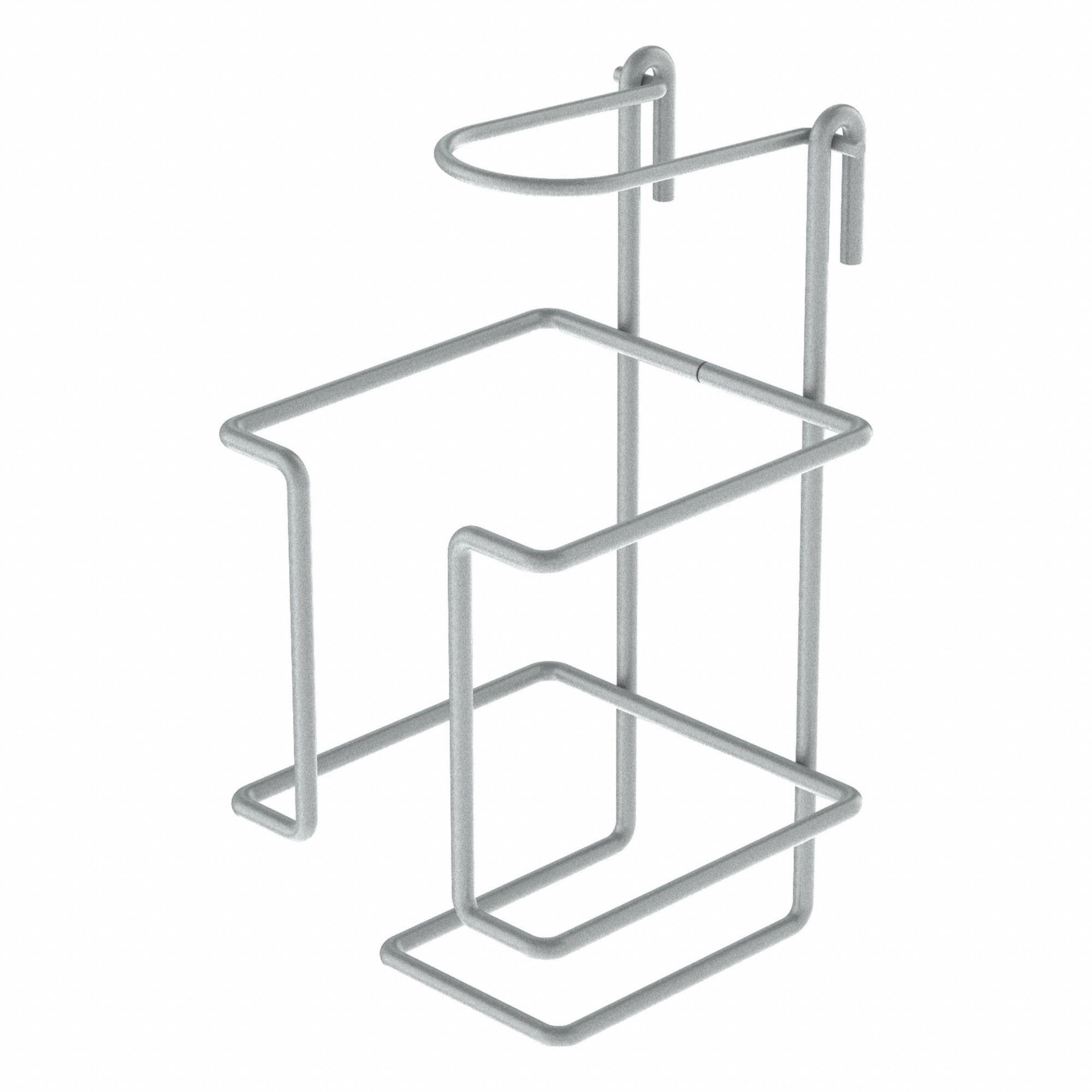 Sanitizer Holder: 5 1/4 in x 6 in x 10 in, Steel, Epoxy, Gray