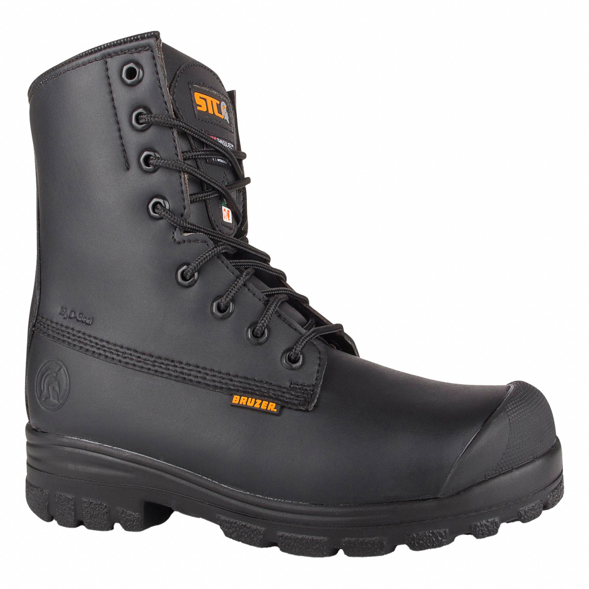 UNISEX WORK BOOTS, SZ 13, MICROFIBRE/CAMBRELLE, BLACK, 8 IN H, CSA, THINSULATE