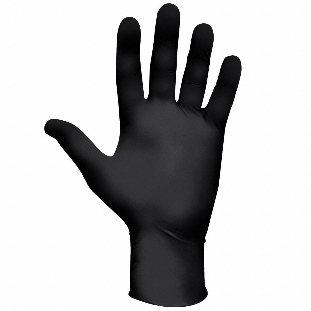 Disposable Gloves: Food-Grade/Gen Purpose, M ( 8 ), 6 mil, Powder-Free, Nitrile, Grain, 50 PK