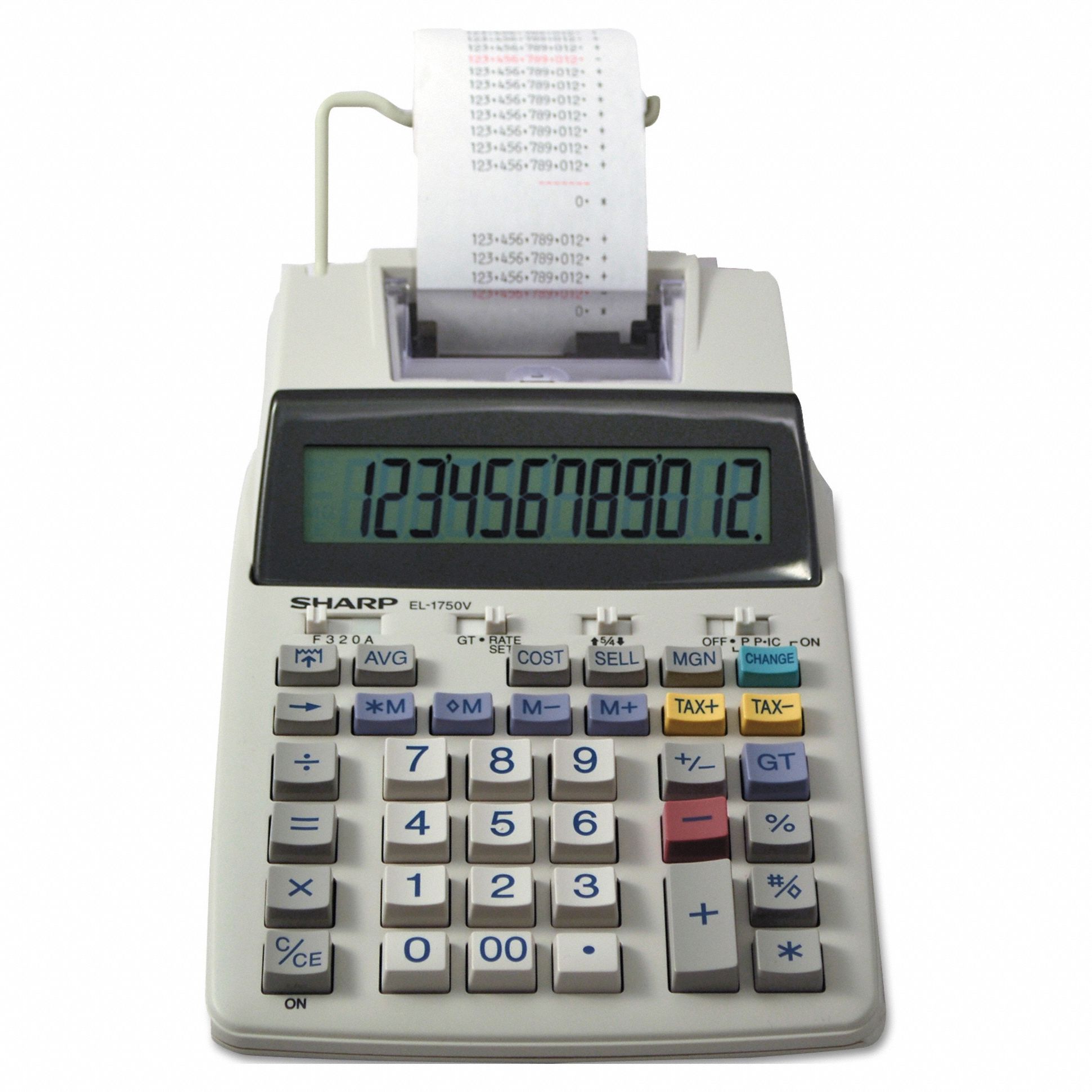 Printing Calculator: LCD Display, 5 in Display Wd, Roller, 2 in Ht, 5 3/4 in Wd, 8.78 in Dp