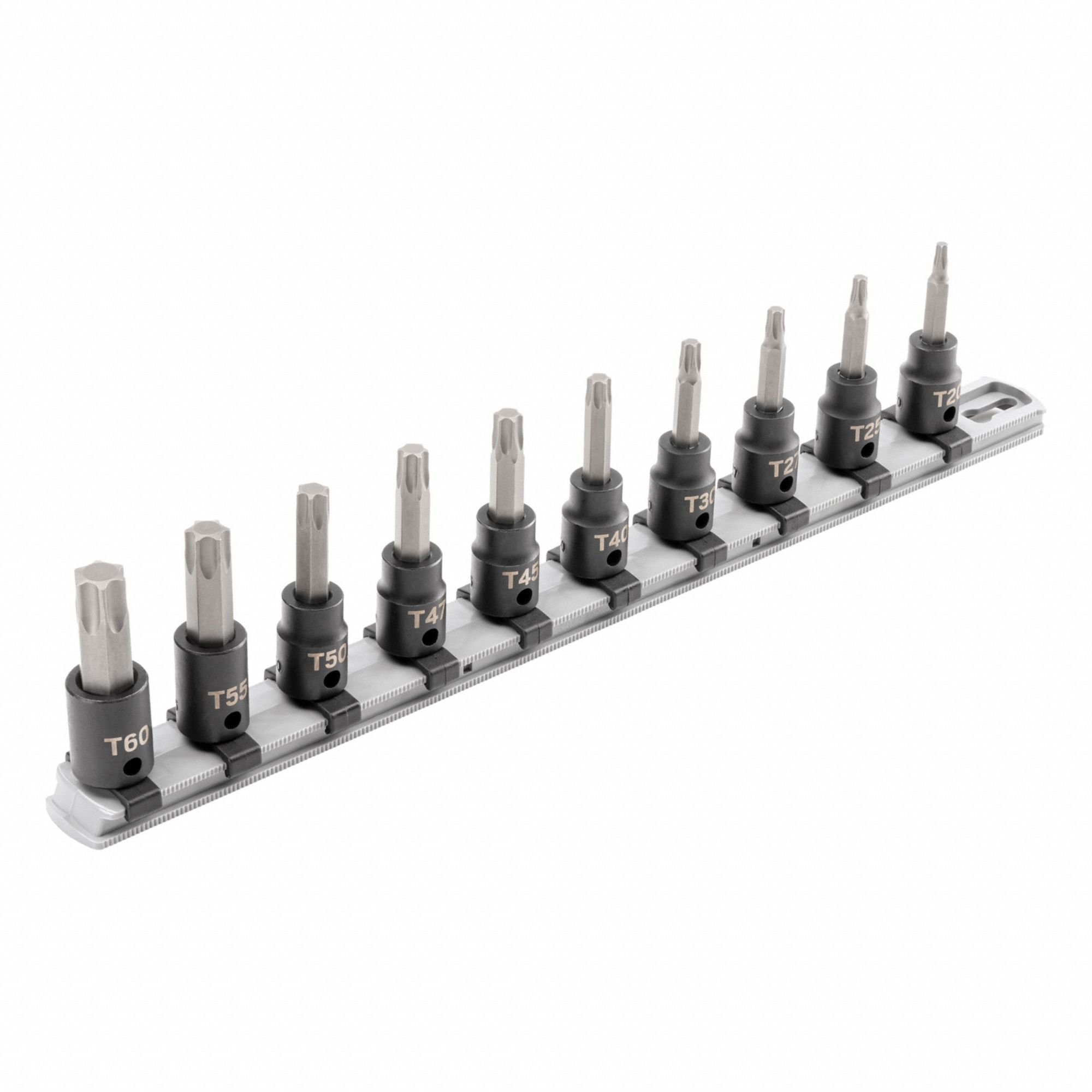 Socket Set: Torx, 3/8 in Drive Size, 10 Pieces, Fixed Insert, Torx Tip