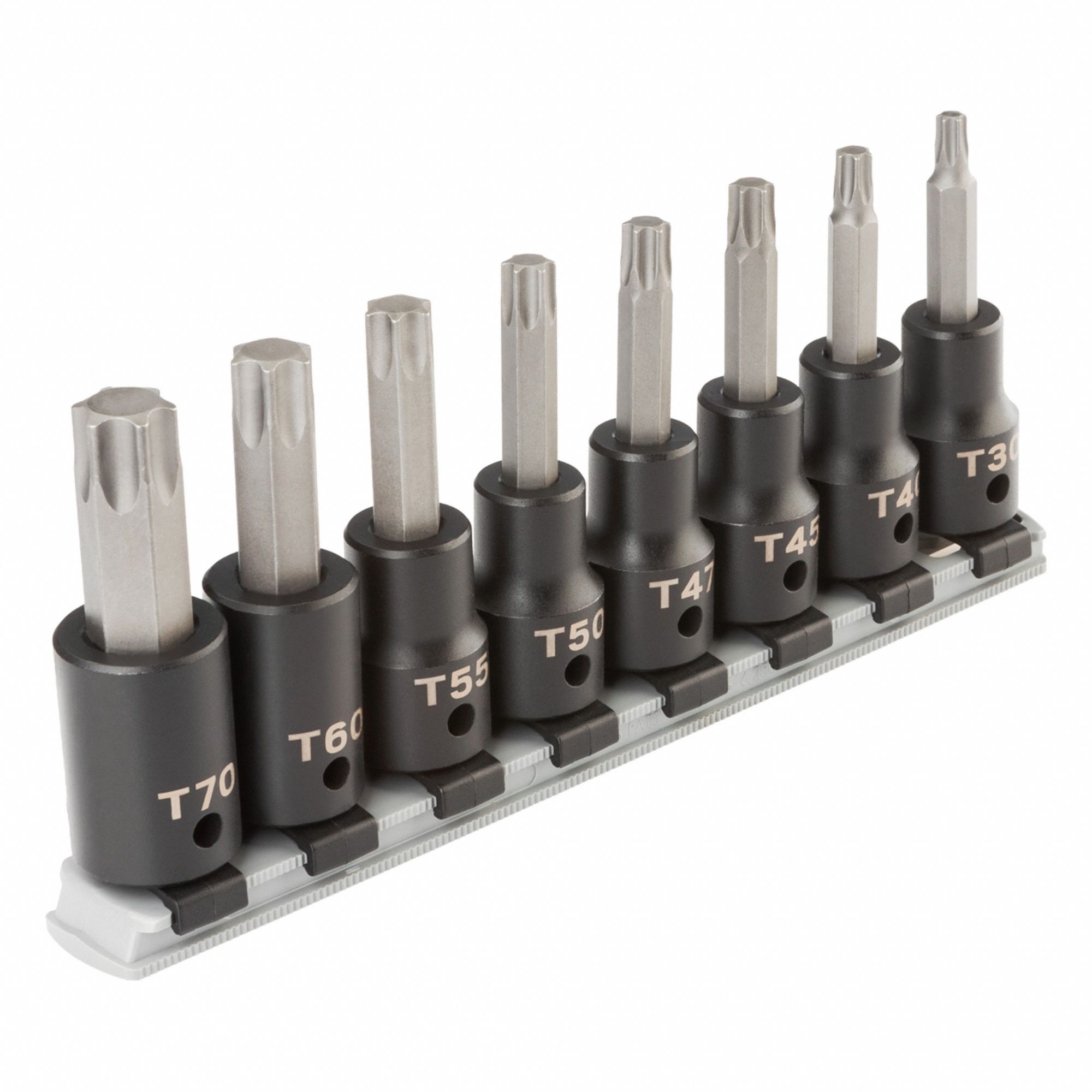 Socket Set: Torx, 1/2 in Drive Size, 8 Pieces, Fixed Insert, Torx Tip