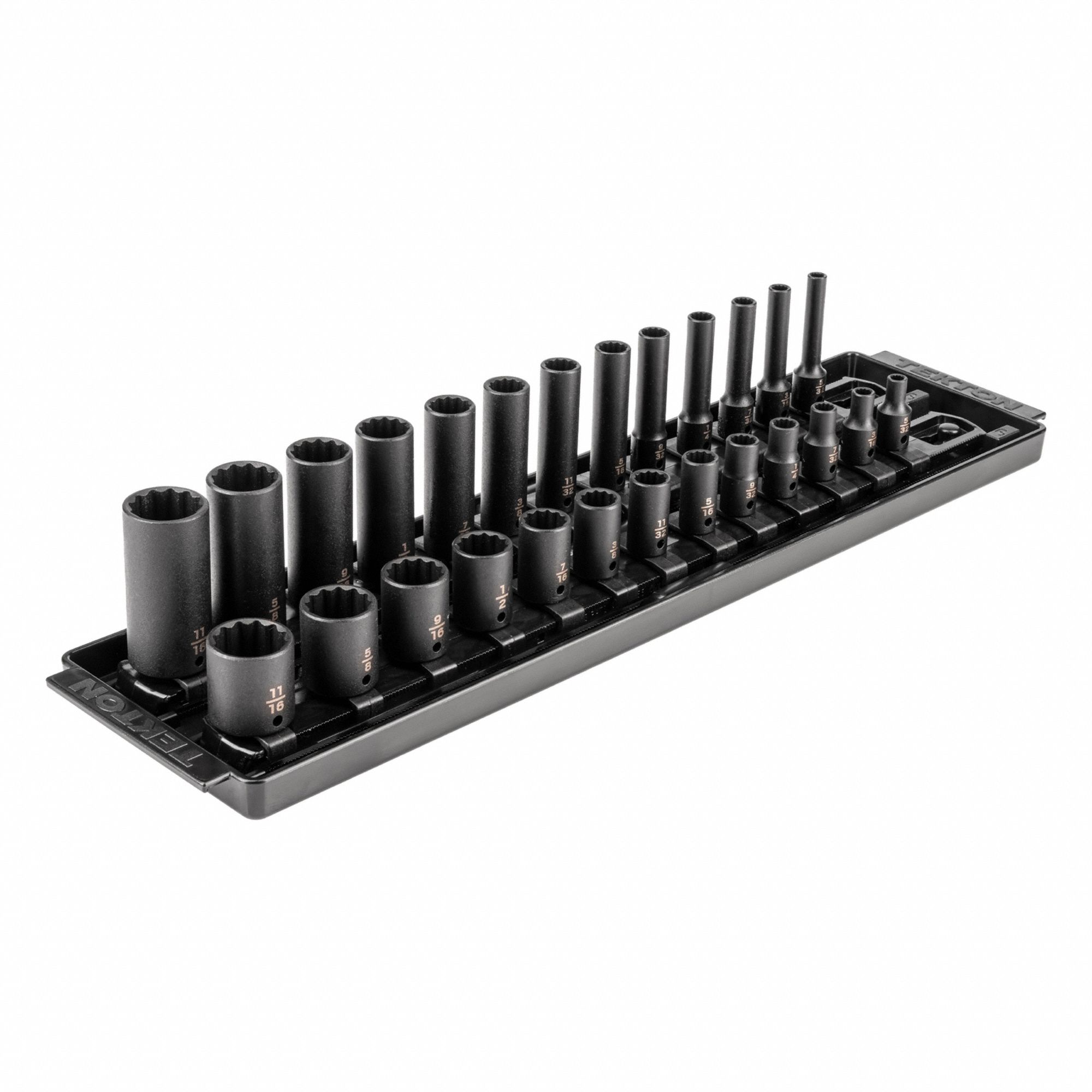 Impact Socket Set: 1/4 in Drive Size, Small Set (0-50 pieces) Set Size, 26 Pieces, SAE