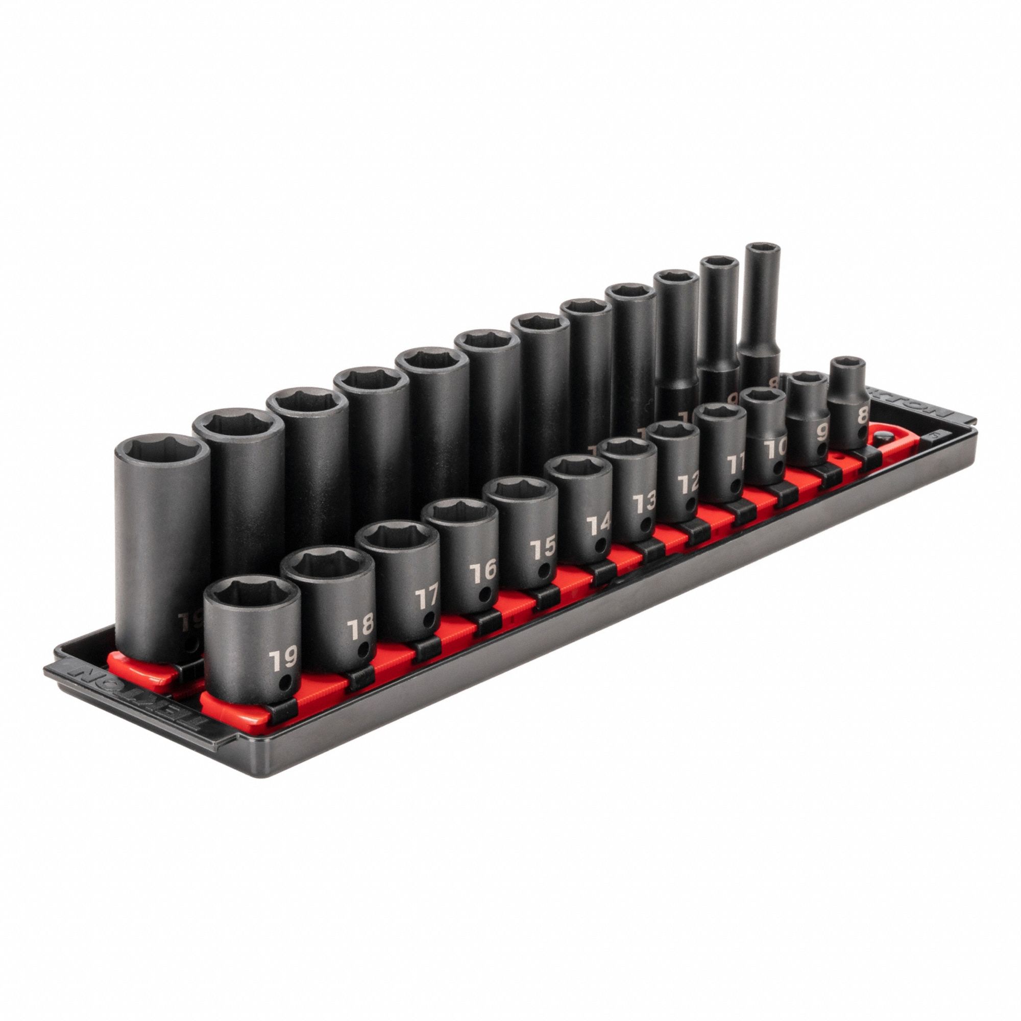 Impact Socket Set: 3/8 in Drive Size, Small Set (0-50 pieces) Set Size, 24 Pieces, Metric