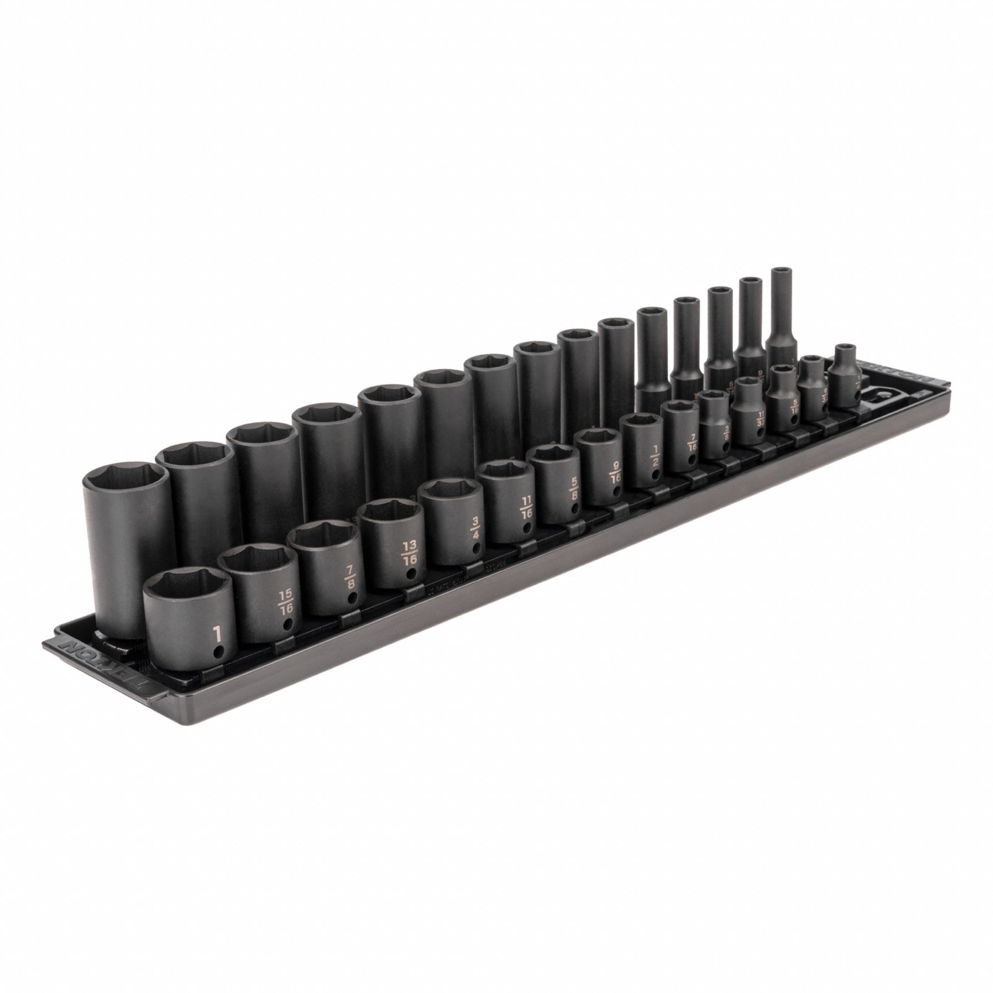 Impact Socket Set: 3/8 in Drive Size, Small Set (0-50 pieces) Set Size, 30 Pieces, SAE