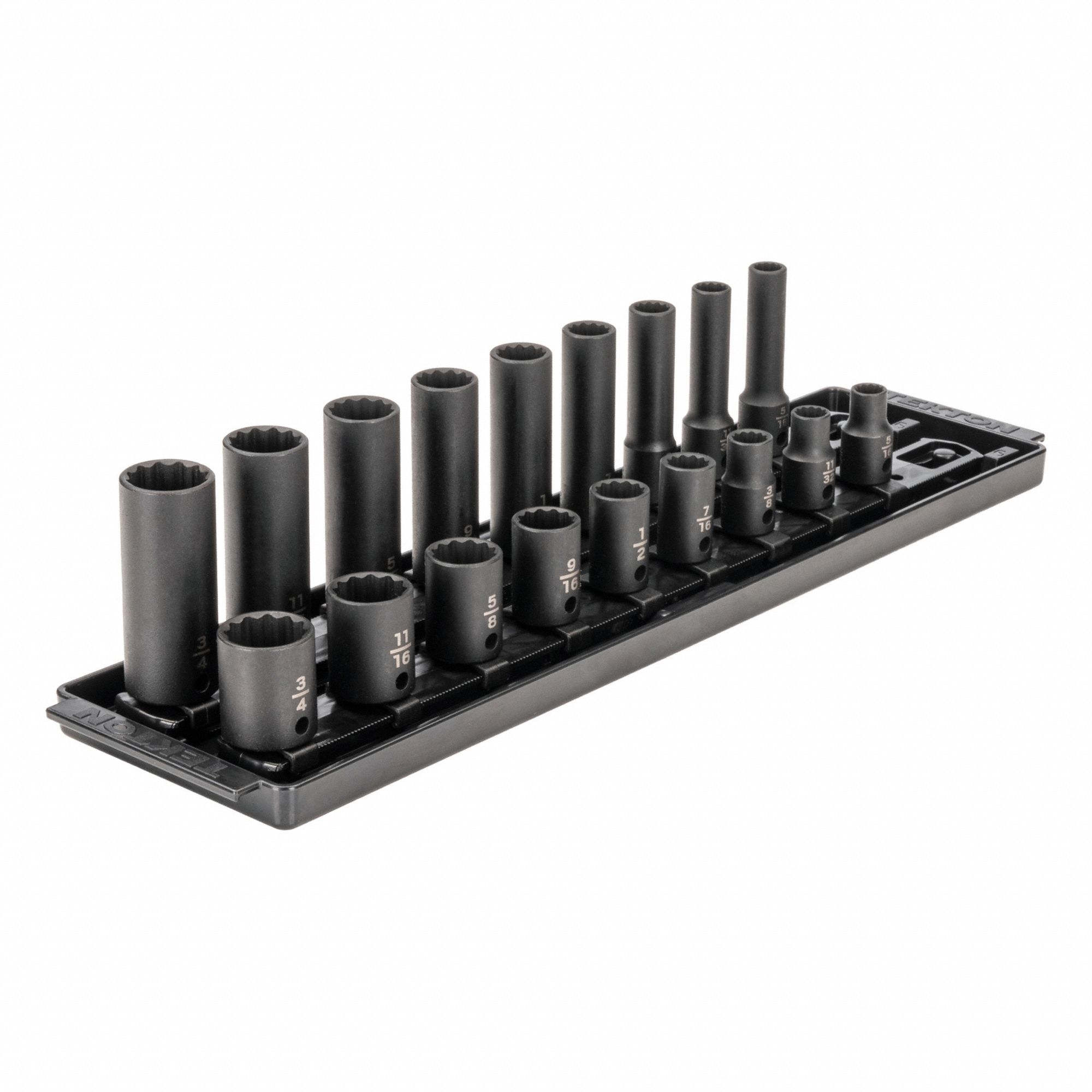 Impact Socket Set: 3/8 in Drive Size, Small Set (0-50 pieces) Set Size, 18 Pieces, SAE