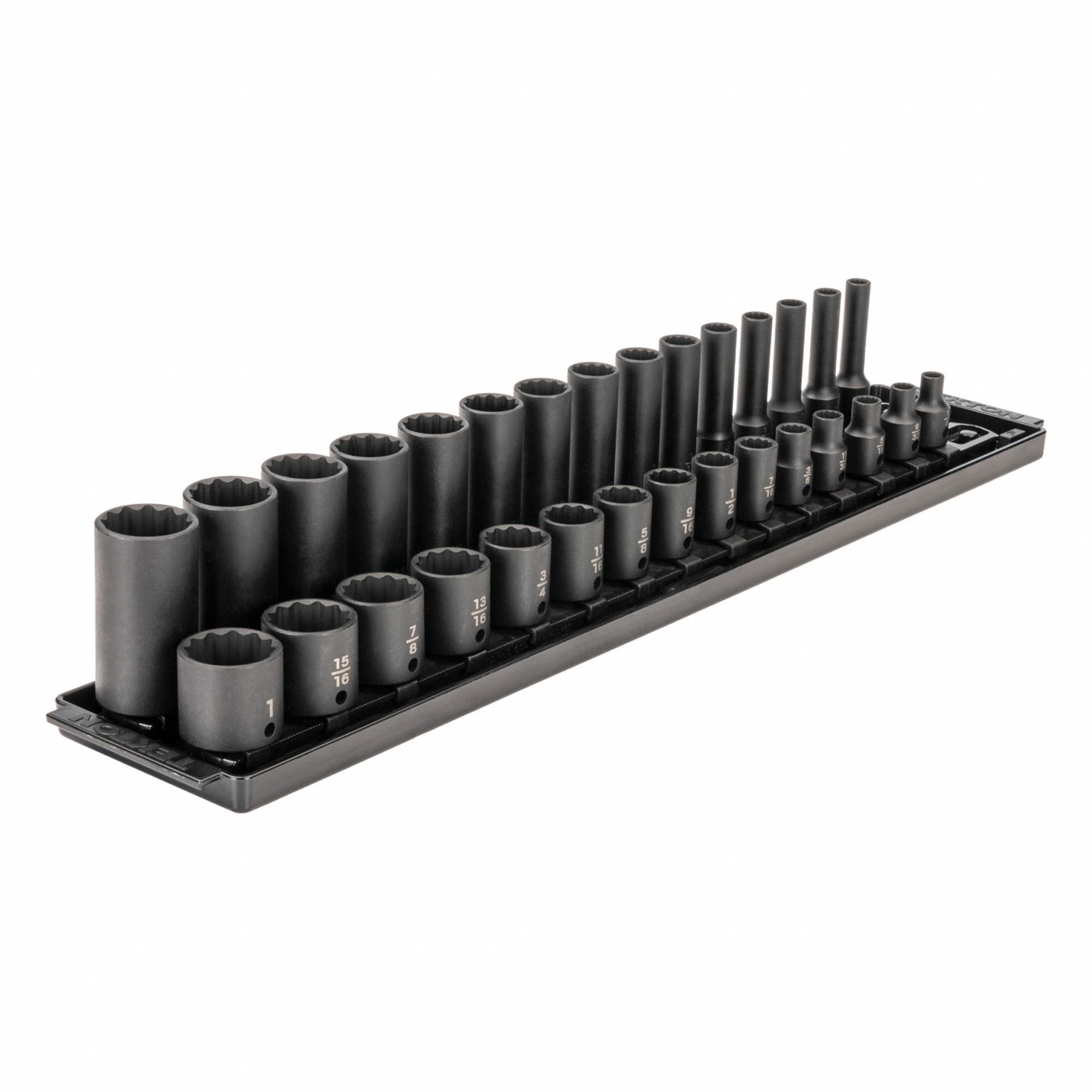 Impact Socket Set: 3/8 in Drive Size, Small Set (0-50 pieces) Set Size, 30 Pieces, SAE