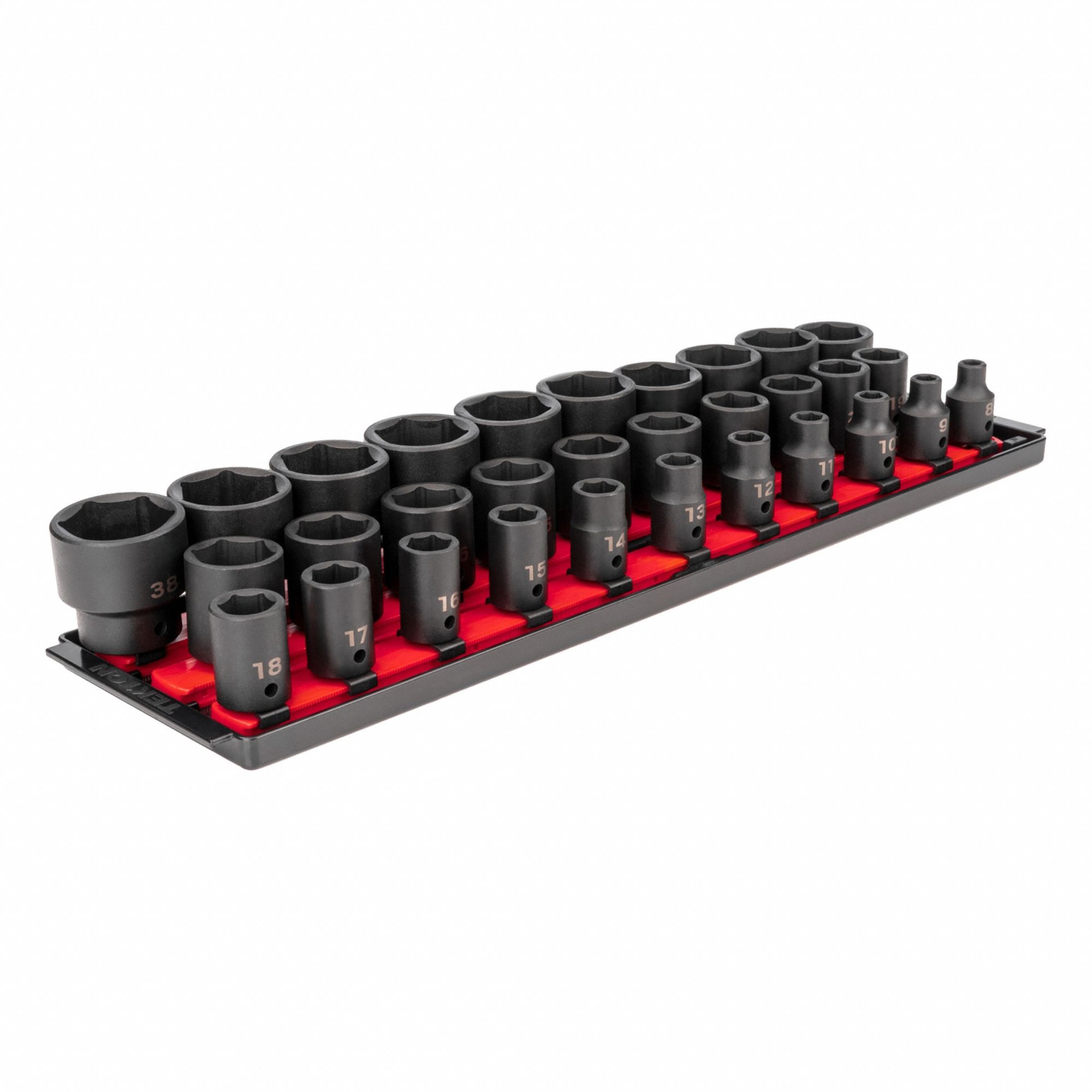 Impact Socket Set: 1/2 in Drive Size, Small Set (0-50 pieces) Set Size, 31 Pieces, Metric