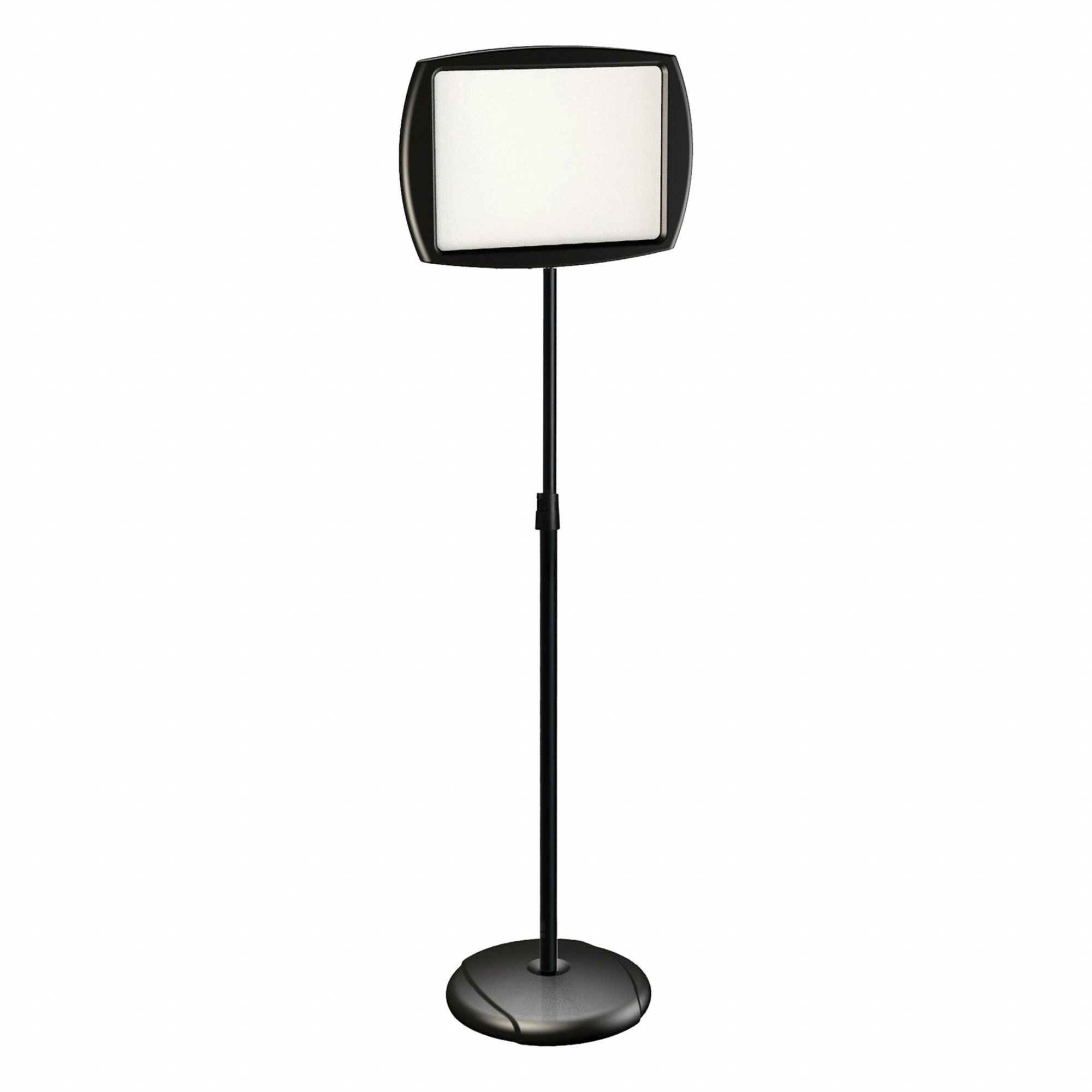 FLOOR SIGN HOLDER, PLASTIC/STEEL, 66 IN H, BLACK, 10 IN COMPATIBLE SHEET H