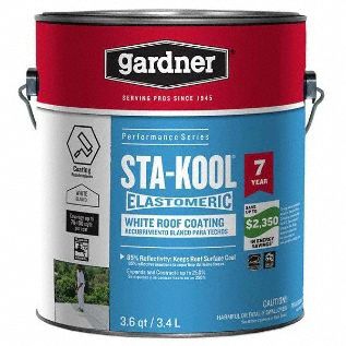 GARDNER, Acrylic Roof Coatings, Reflective, Sta-Kool Elastomeric White ...