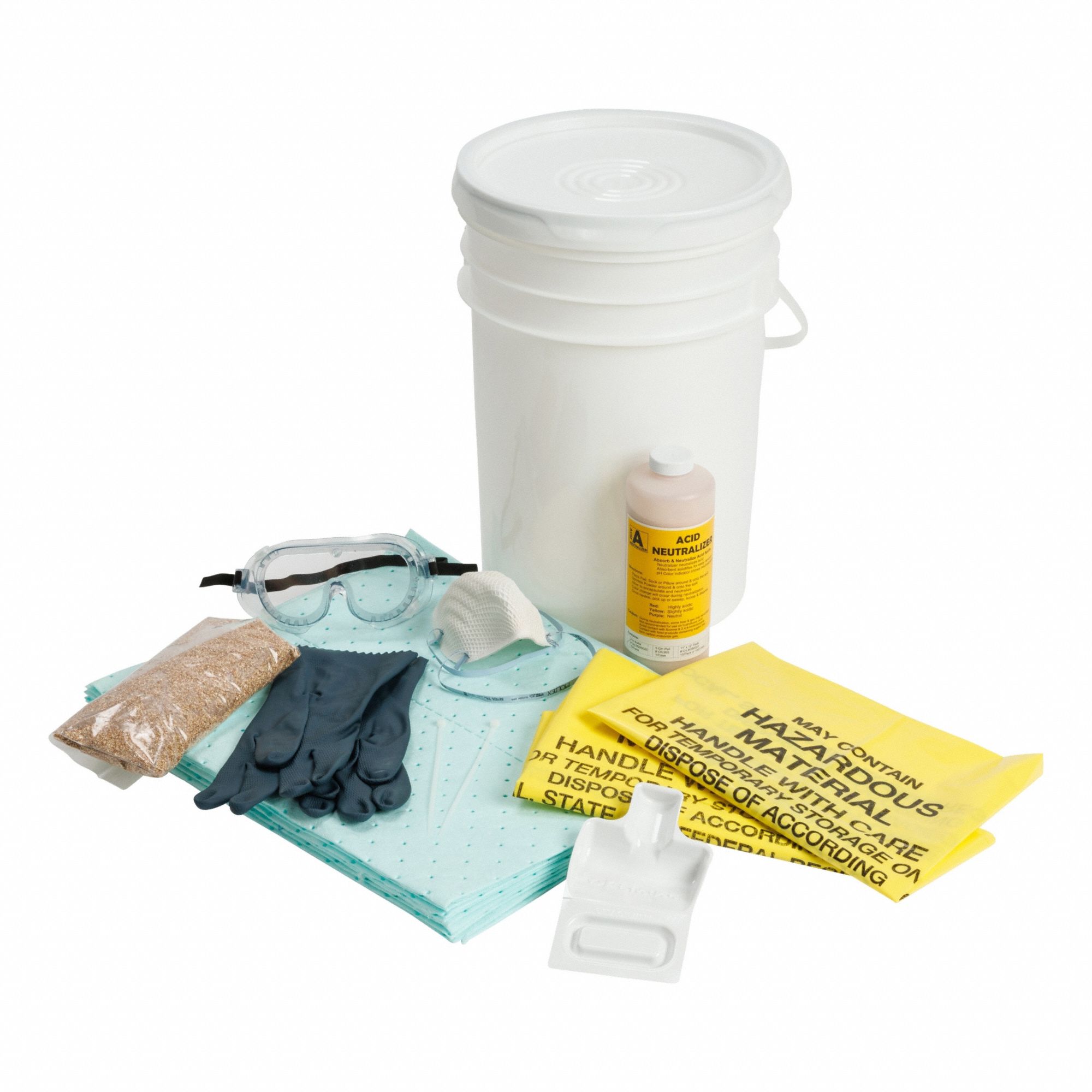 Spill Kit: 6 1/2 gal Container Capacity, Bucket, 9 gal Volume Absorbed Per Kit