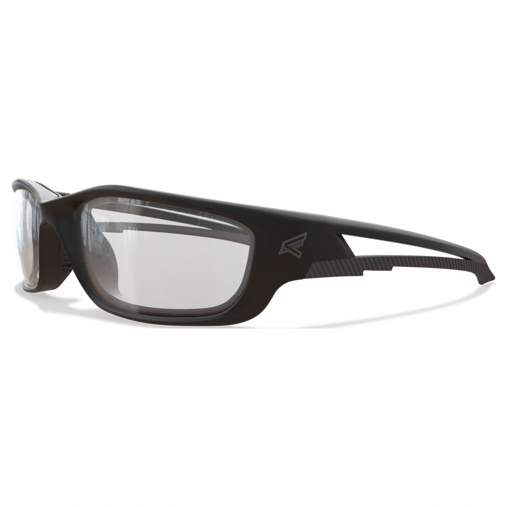 Safety Glasses: Clear Lens, Full-Frame, Metal Detectable, Black Frame, Kazbek XL Series