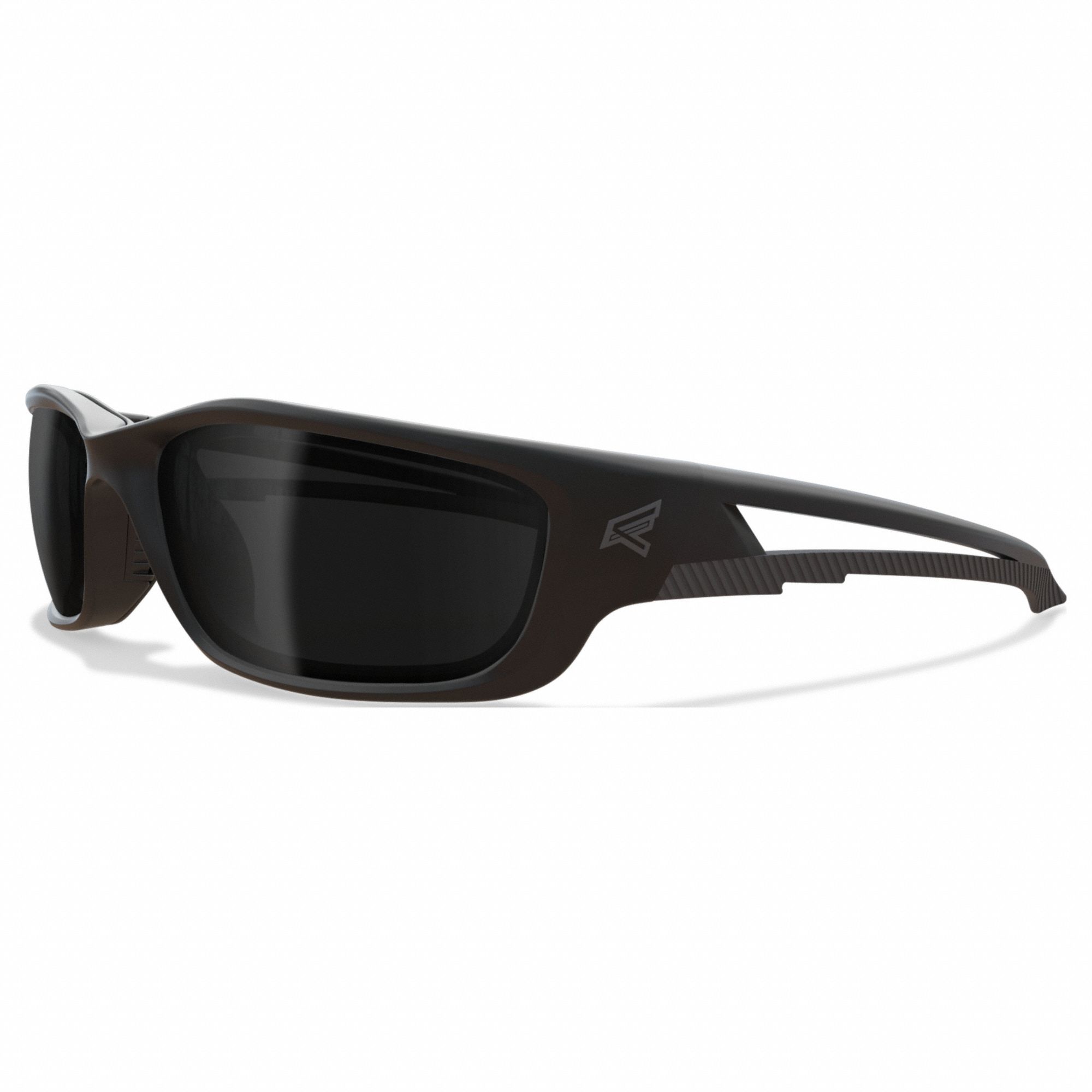 Safety Glasses: Smoke Lens, Full-Frame, Vapor Shield, Metal Detectable, Black Frame
