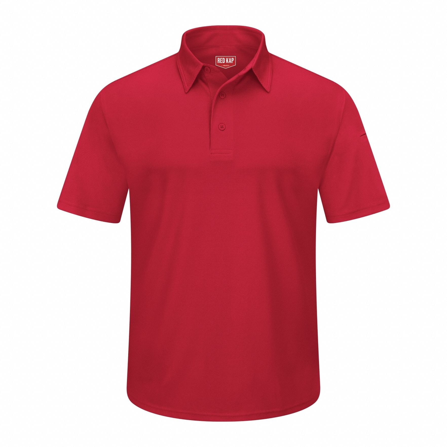 Short Sleeve Polo: Men's, 4XL, Red, Regular, Polo, Short Sleeve, Polyester, Banded Collar