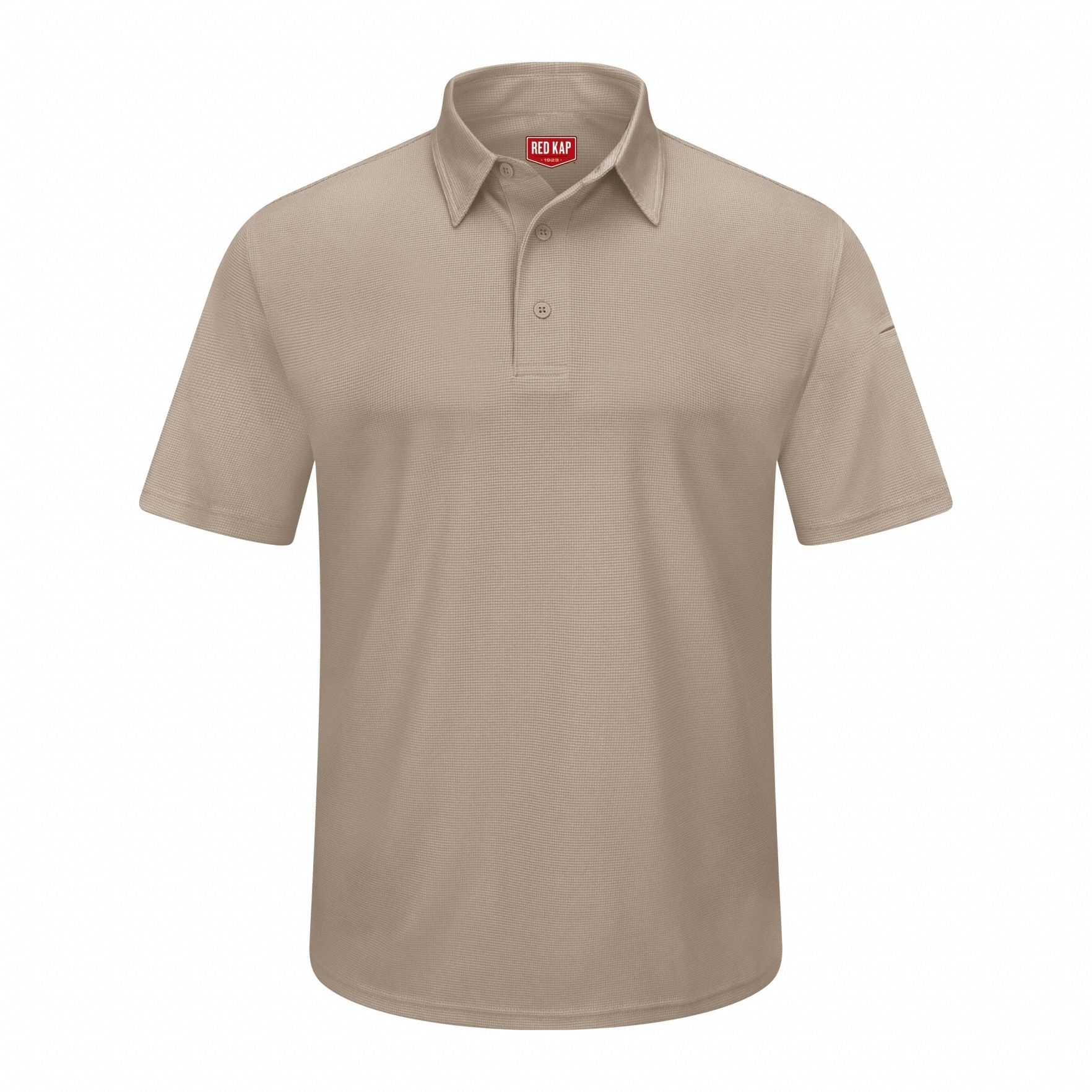 Short Sleeve Polo: Men's, 5XL, Tan, Regular, Polo, Short Sleeve, Polyester, Banded Collar