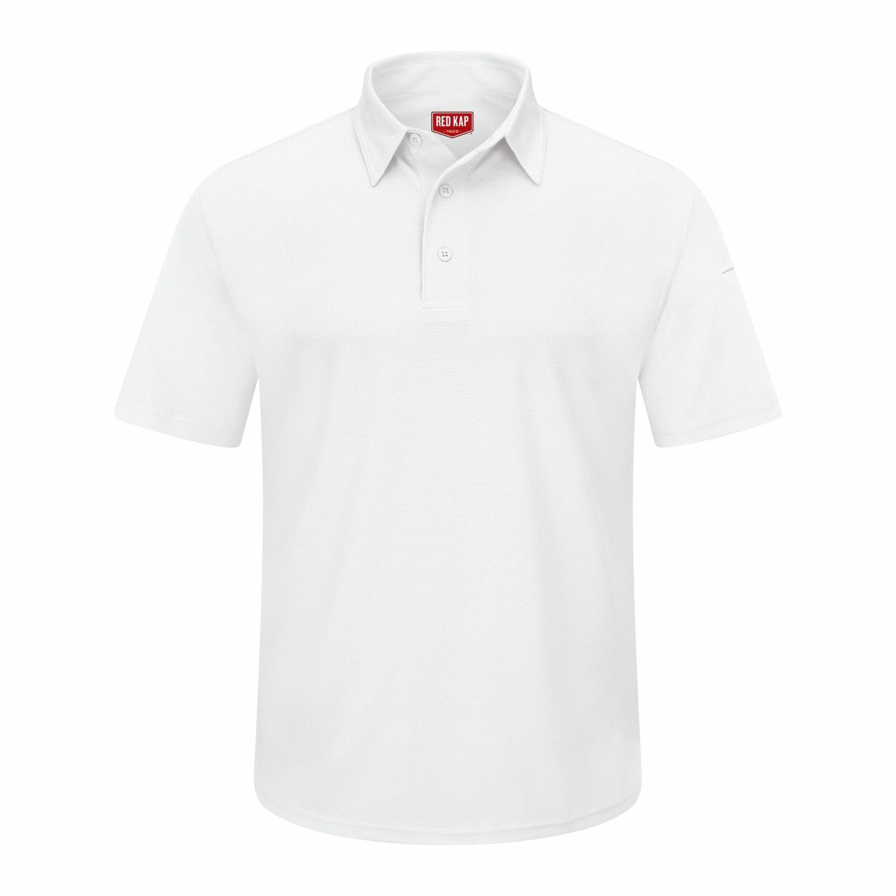 Short Sleeve Polo: Men's, 4XL, White, Regular, Polo, Short Sleeve, Polyester, Banded Collar