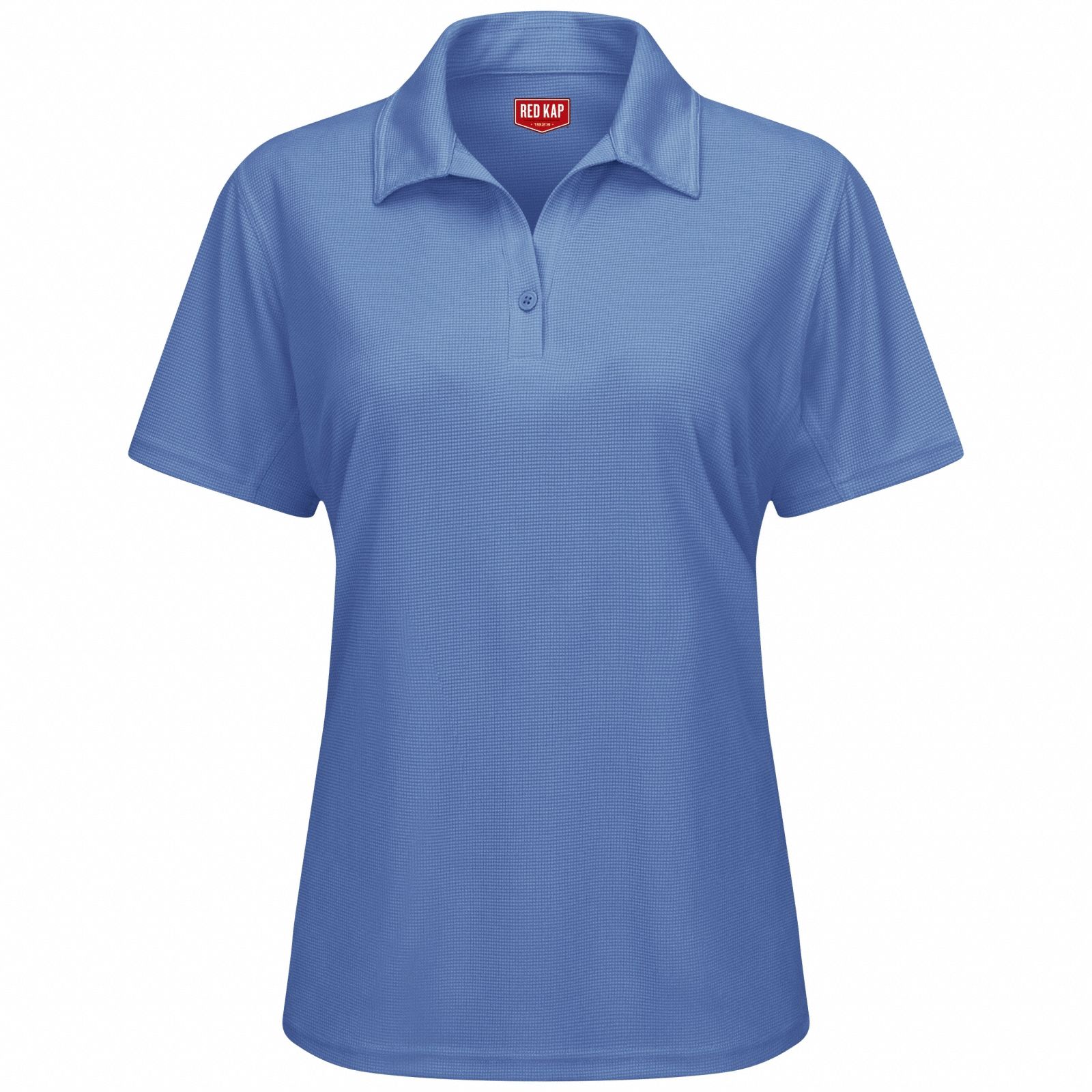 Short Sleeve Polo: Women's, S, Medium Blue, Regular, Polo, Short Sleeve, Polyester, Buttons