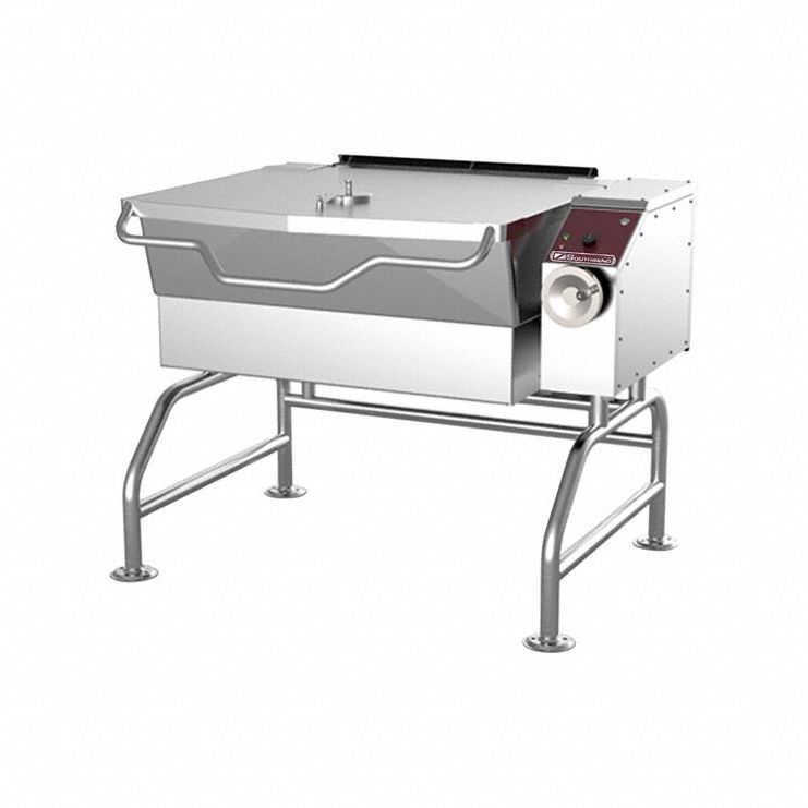 Tilting Skillet Braising Pan: 38 1/8 in Overall Dp, 41 1/8 in Overall Ht, 10 in Pan Dp