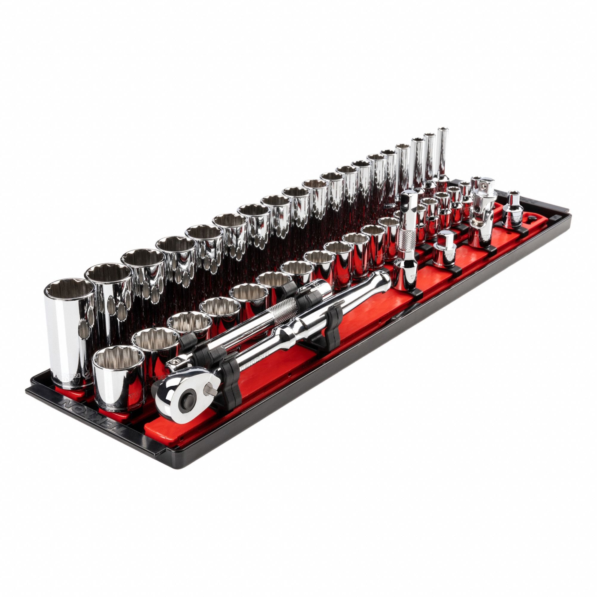 Socket and Ratchet Set: 3/8 in Drive, 44 Piece, 12-Point, Metric, 6 mm to 24 mm