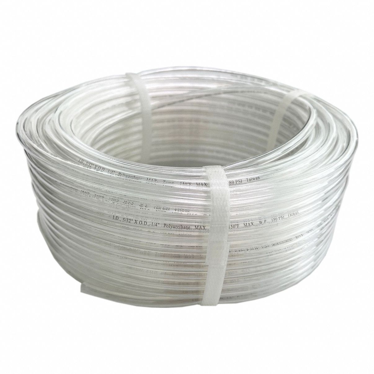 TUBING: POLYURETHANE, INSIDE DIAMETER 5/32 IN, OUTSIDE DIAMETER ¼ IN, 100 FT LG, BEIGE