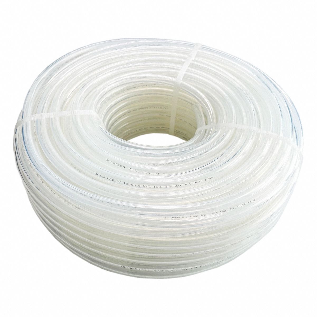 TUBING: POLYURETHANE, INSIDE DIAMETER 5/16 IN, OUTSIDE DIAMETER ½ IN, 250 FT LG, BEIGE