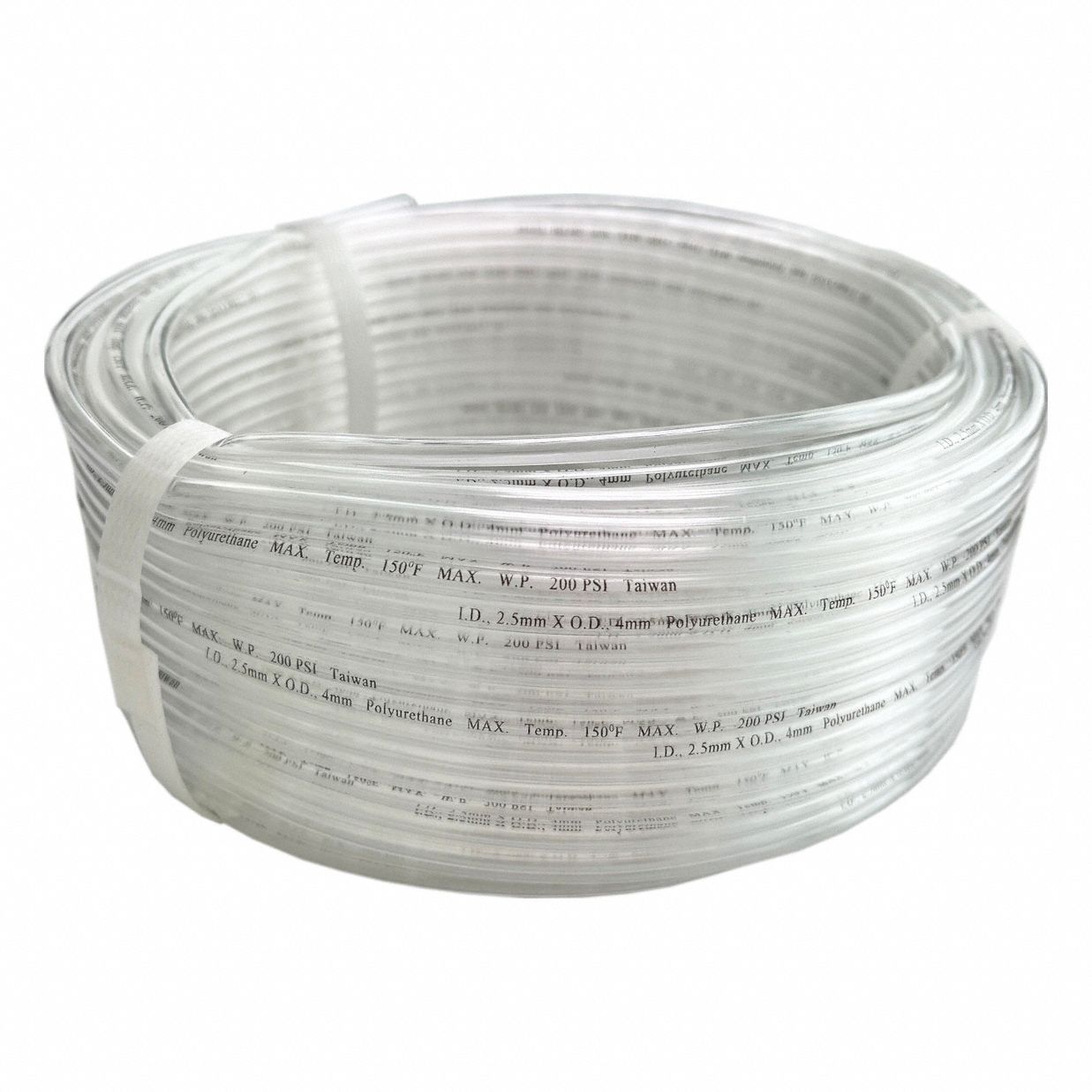 TUBING: POLYURETHANE, INSIDE DIAMETER 2.5 MM, OUTSIDE DIAMETER 4 MM, 100 FT LG, BEIGE