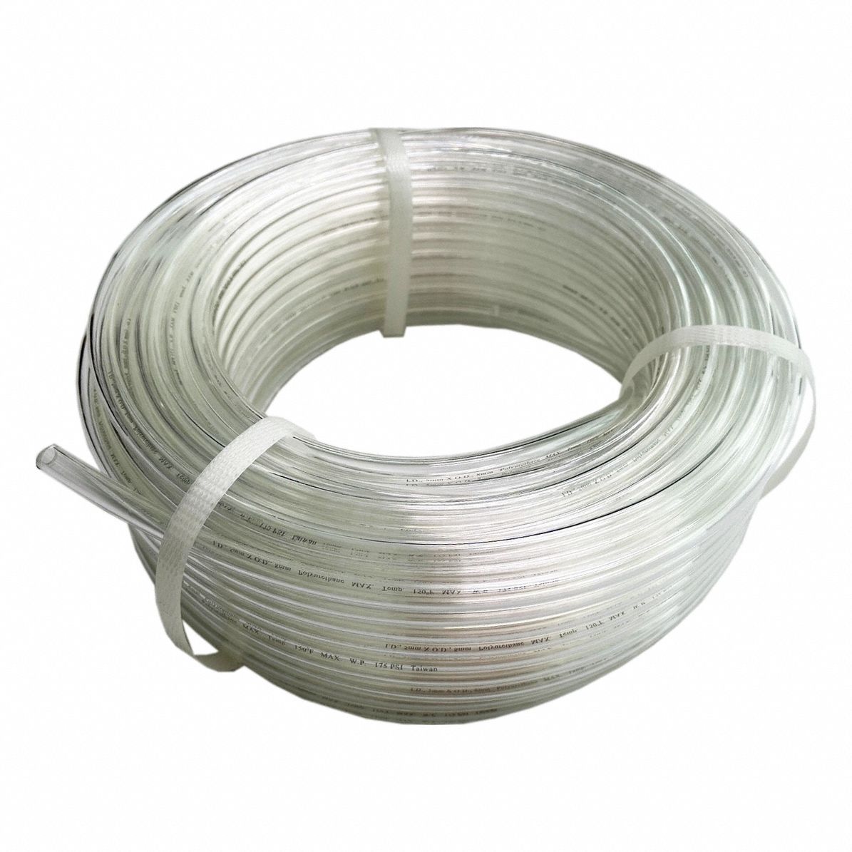 TUBING: POLYURETHANE, INSIDE DIAMETER 5 MM, OUTSIDE DIAMETER 8 MM, 100 FT LG, BEIGE