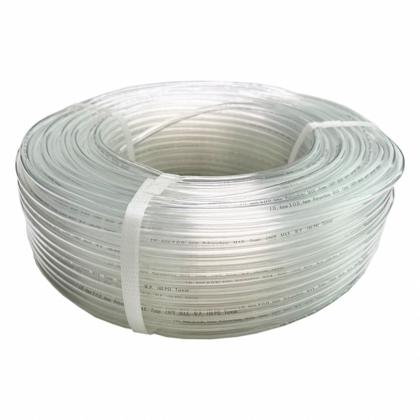 TUBING: POLYURETHANE, INSIDE DIAMETER 4 MM, OUTSIDE DIAMETER 6 MM, 250 FT LG, BEIGE