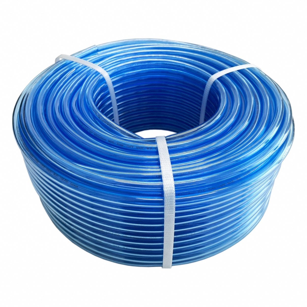 TUBING: POLYURETHANE, INSIDE DIAMETER ¼ IN, OUTSIDE DIAMETER ⅜ IN, 250 FT LG, CLEAR BLUE