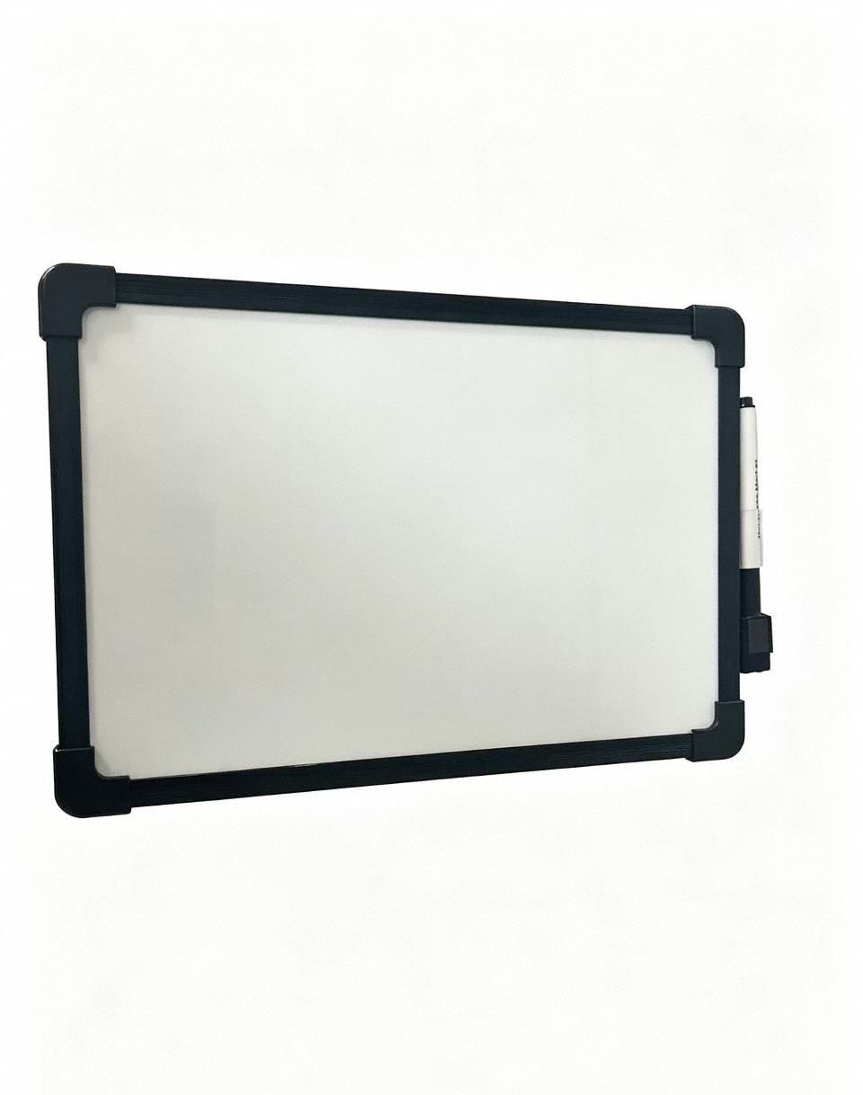 Dry Erase Board: 7 5/8 in Overall Ht, 11 in Overall Wd, Melamine, Not Adj, White