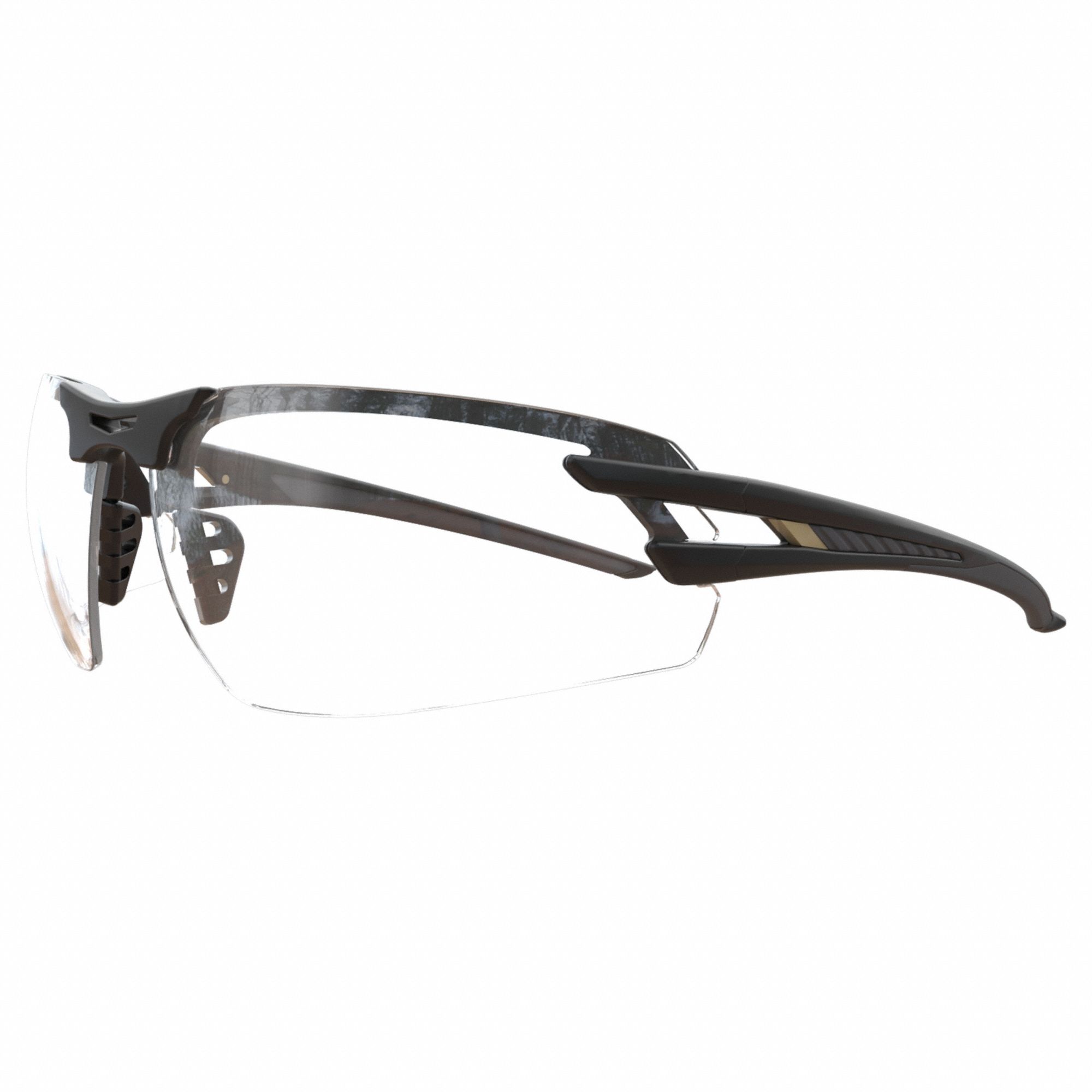 Safety Glasses: Clear Lens, Half-Frame, Vapor Shield, Black Frame, Salita Series