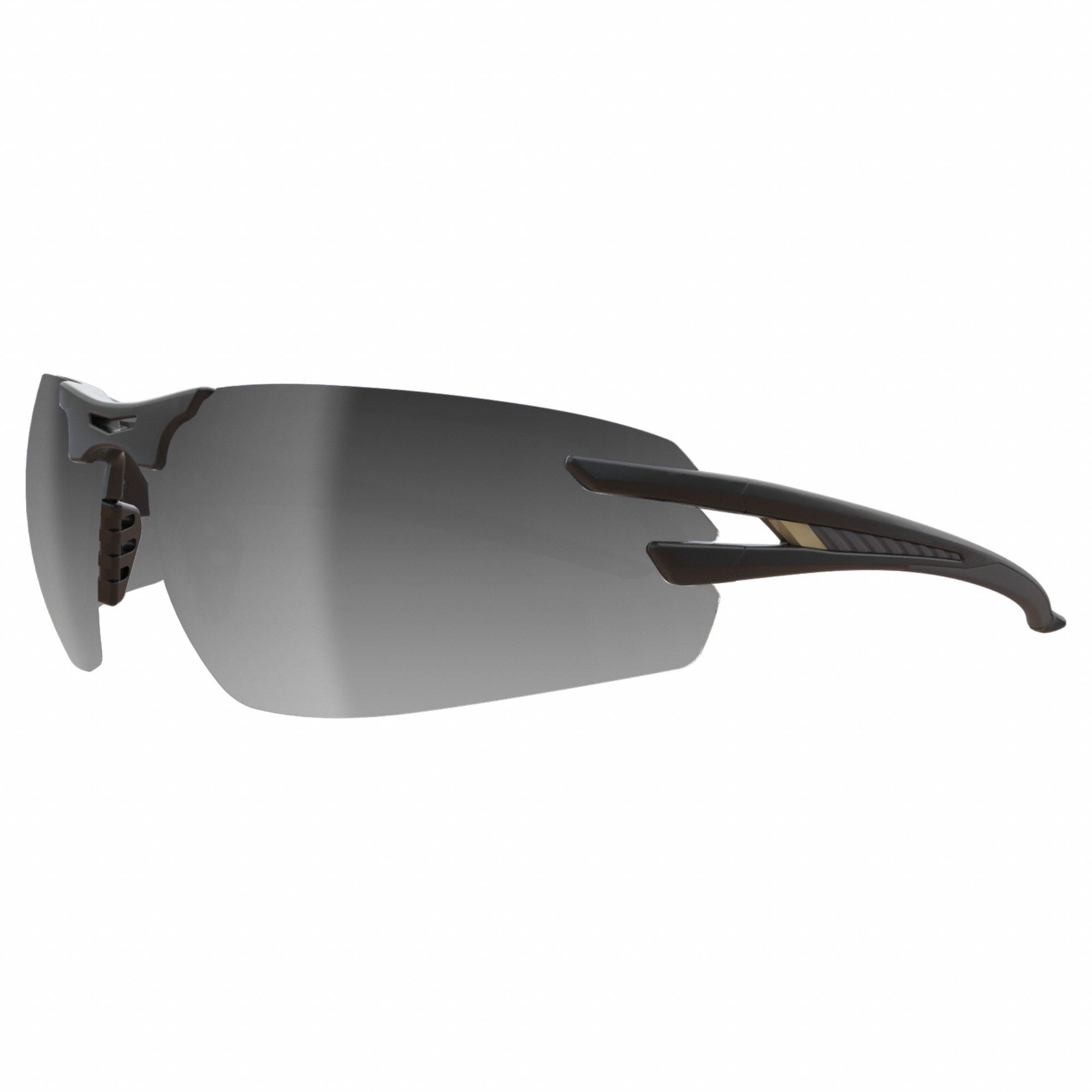 Safety Glasses: Silver Lens, Half-Frame, Mirrored, Black Frame, Salita Series