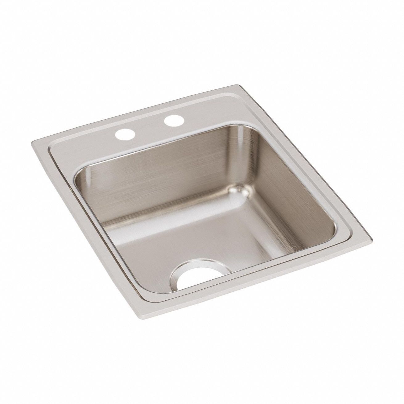 Bowl Drop-In Sink: 20 in Overall Lg, 17 in Overall Wd, 7 5/8 in Bowl Dp, 1 Bowls
