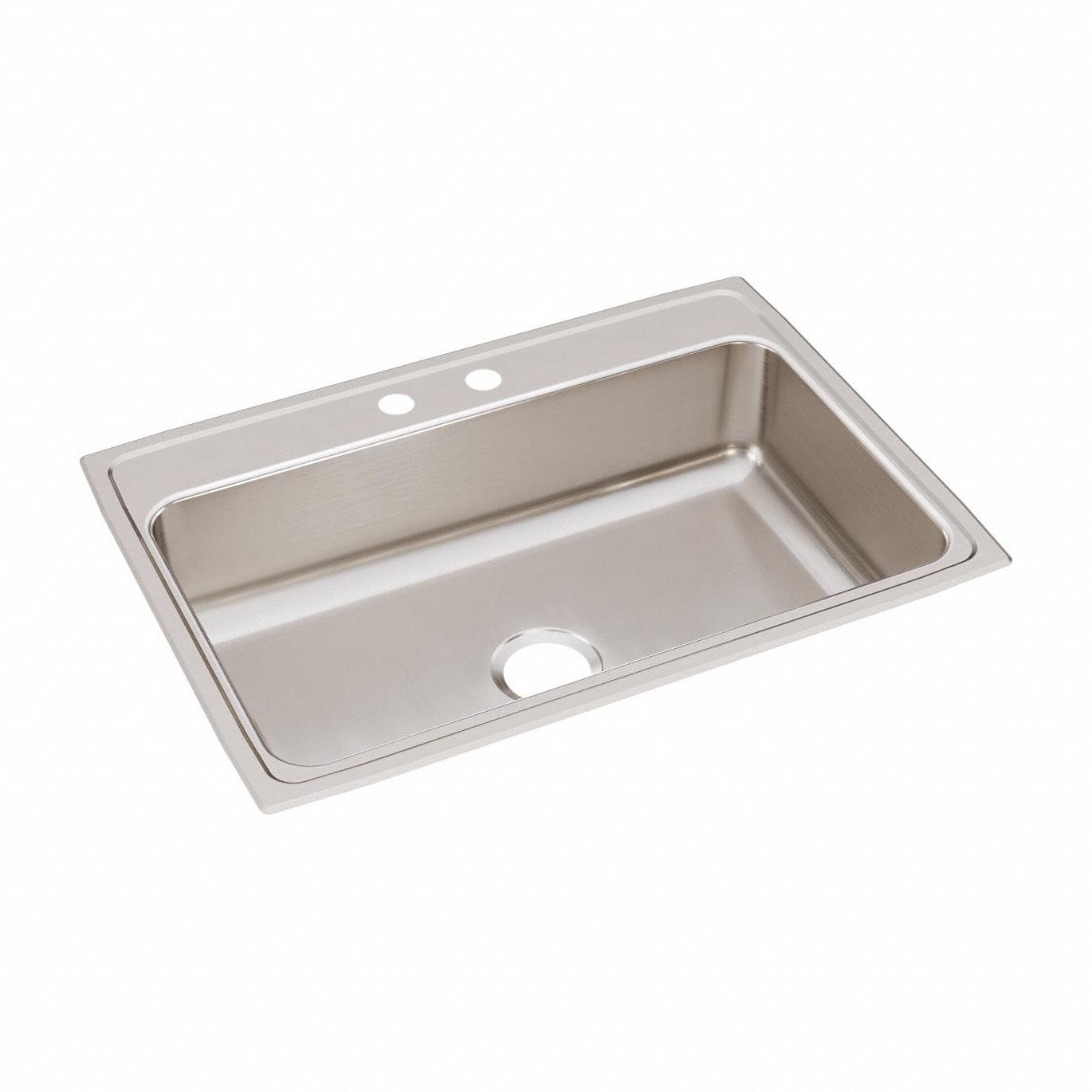 Bowl Drop-In Sink: 31 in Overall Lg, 22 in Overall Wd, 7 5/8 in Bowl Dp, 1 Bowls