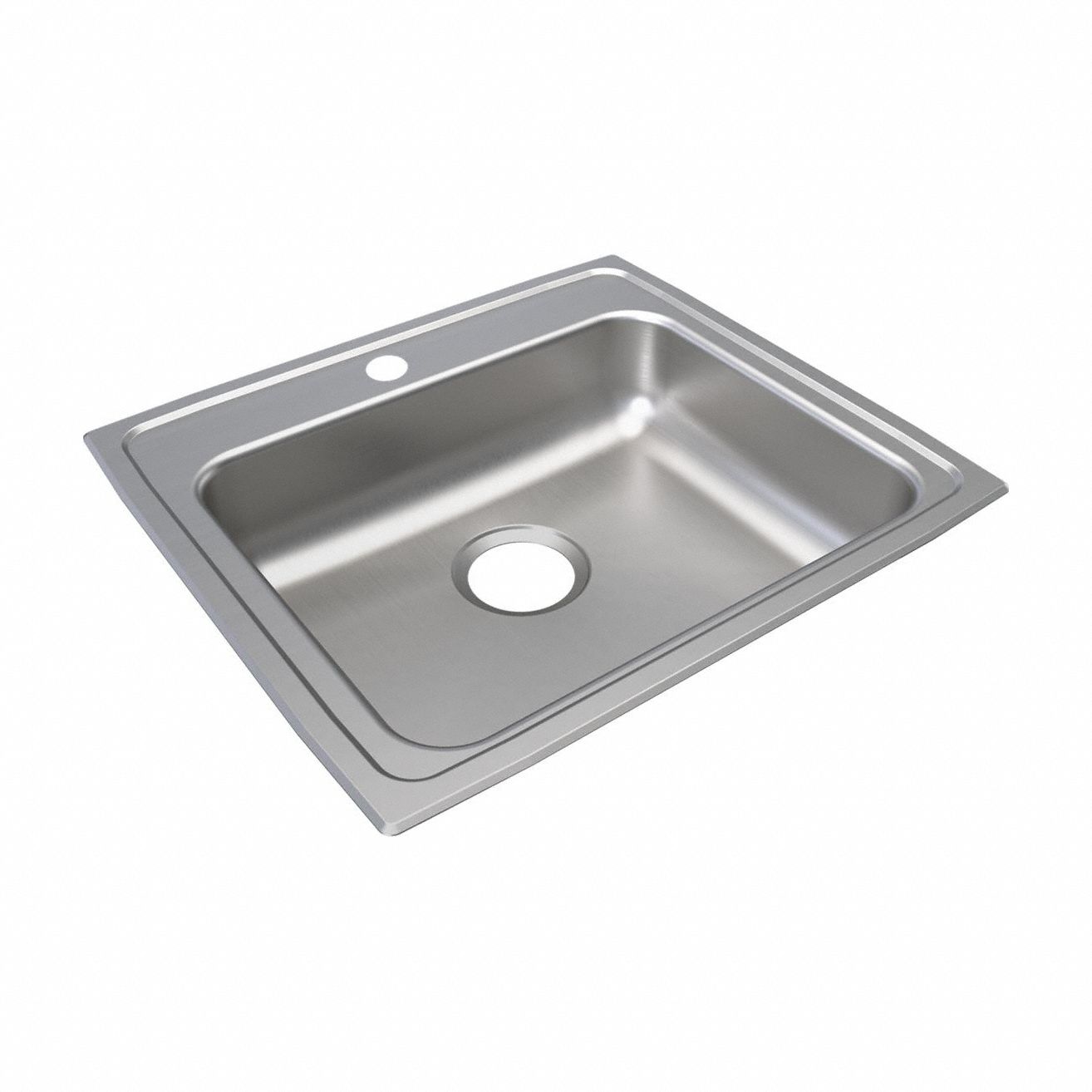 Bowl Drop-In Sink: 22 in Overall Lg, 19 1/2 in Overall Wd, 4 in Bowl Dp, 1 Bowls