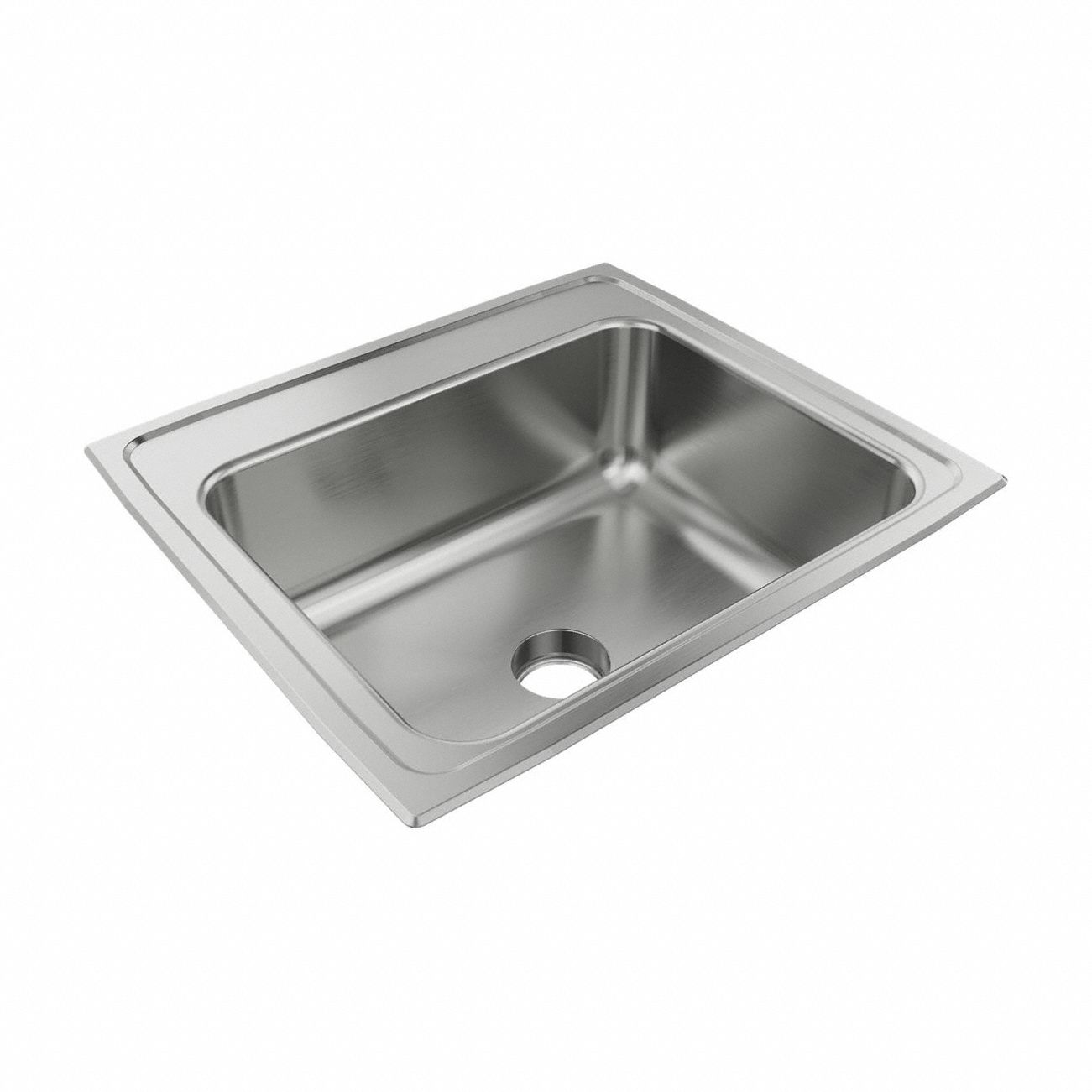 Bowl Drop-In Sink: 22 in Overall Lg, 19 1/2 in Overall Wd, 7 5/8 in Bowl Dp