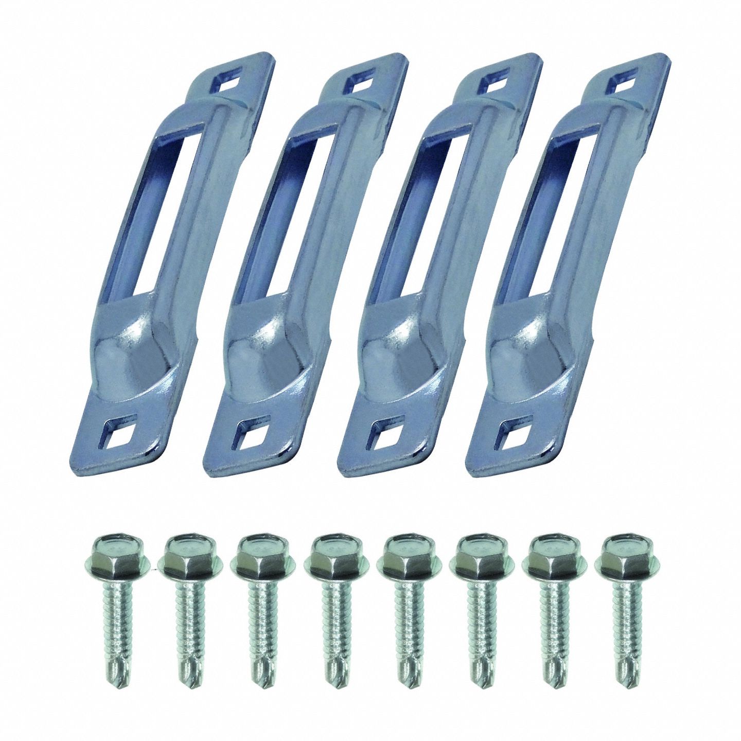 E-Track: E-Track Anchor, 2 Mounting Holes, 2 in Compatible Strap Wd - Min, Fixed, Steel, 4 PK