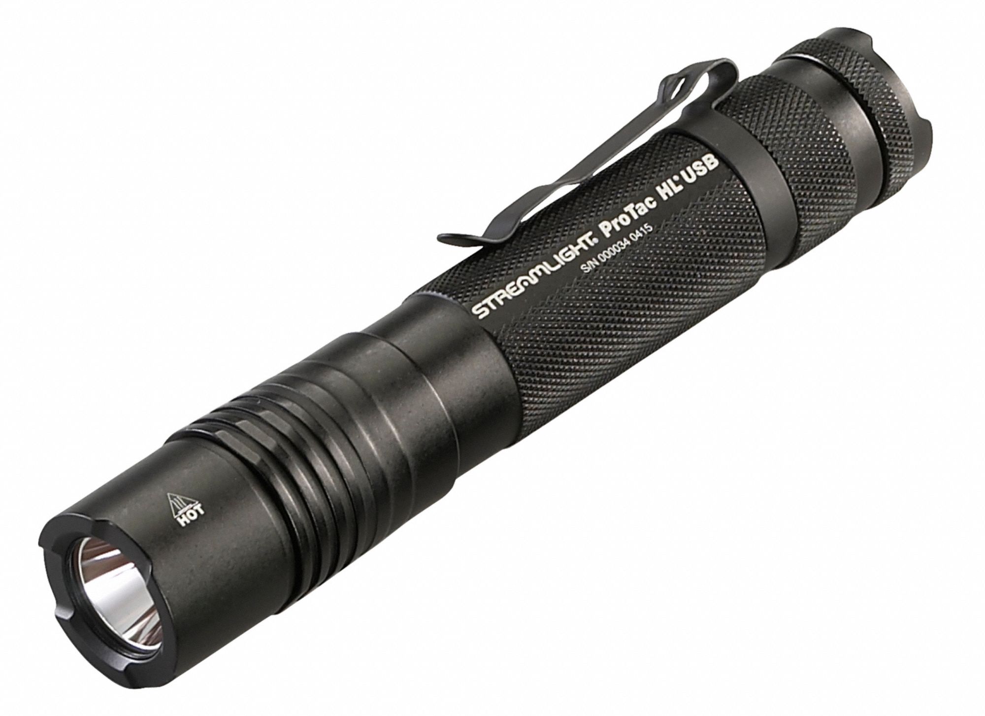 HANDHELD FLASHLIGHT, RECHARGEABLE, 1000 LUMENS, 219 M BEAM, BLACK, 6.5 IN L, 1.07 IN DIA, ALUMINUM