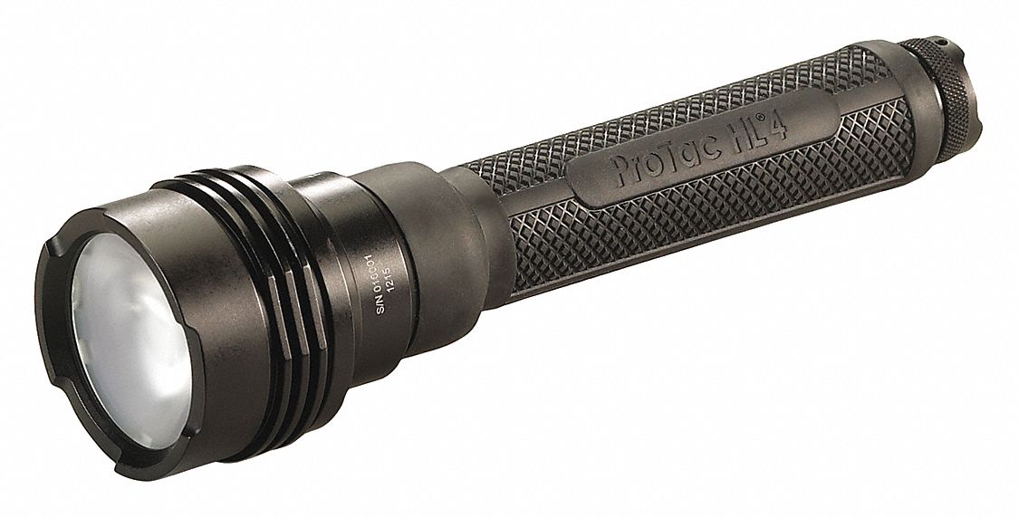 Tactical LED Handheld Flashlight, Aluminum, Maximum Lumens Output: 2,200 lm, Black