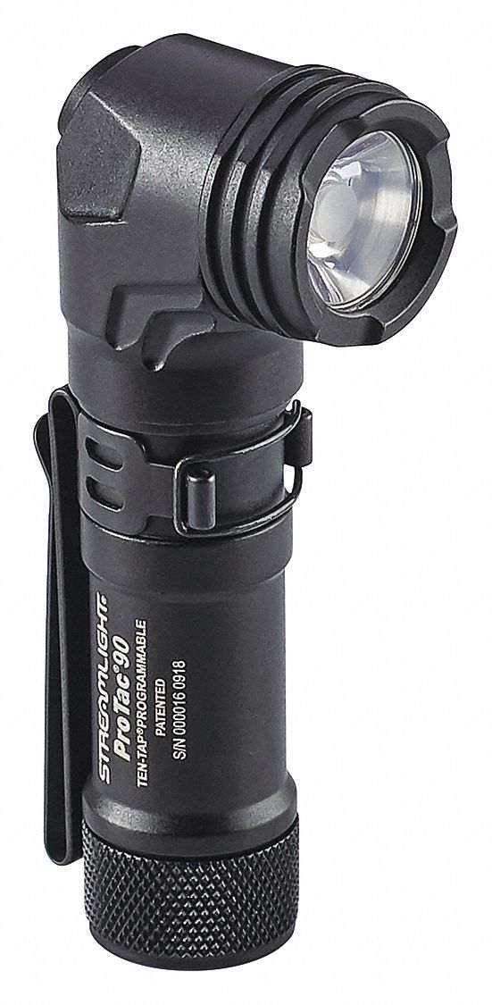 Tactical LED Handheld Flashlight, Aluminum, Maximum Lumens Output: 300 lm, Black