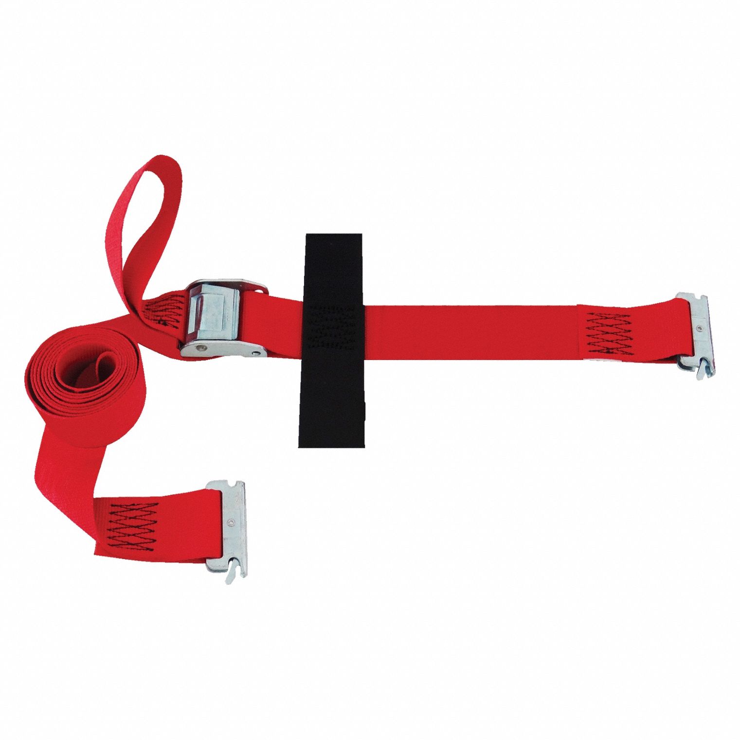 Tie Down Strap: Cam Buckle, E-Track, Gen Purpose, 2 in Wd, 1, 000 lb WLL, Red, 8 ft Lg