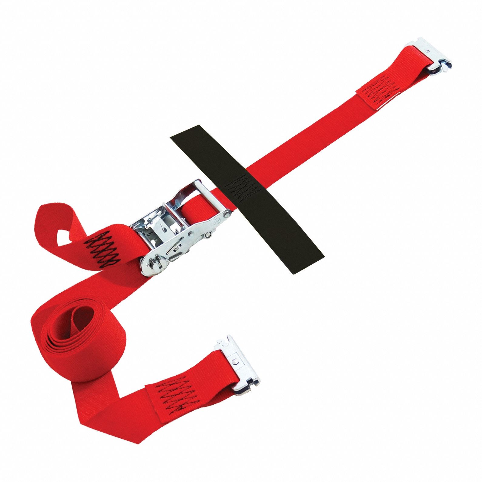 Tie Down Strap: Ratchet, E-Track, Gen Purpose, 2 in Wd, 1, 467 lb WLL, Red, 12 ft Lg