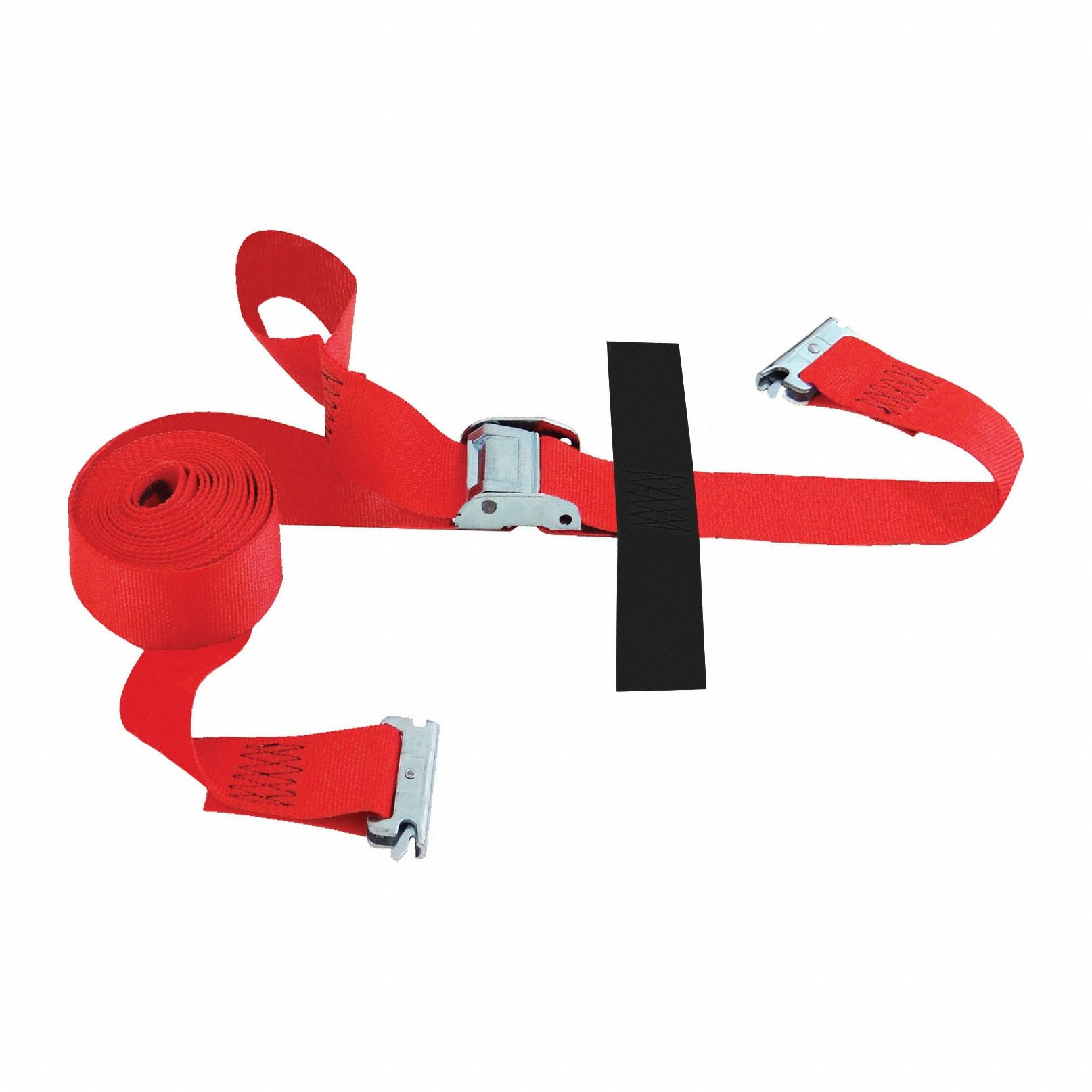 Tie Down Strap: Cam Buckle, E-Track, Gen Purpose, 2 in Wd, 1, 000 lb WLL, Red, 16 ft Lg