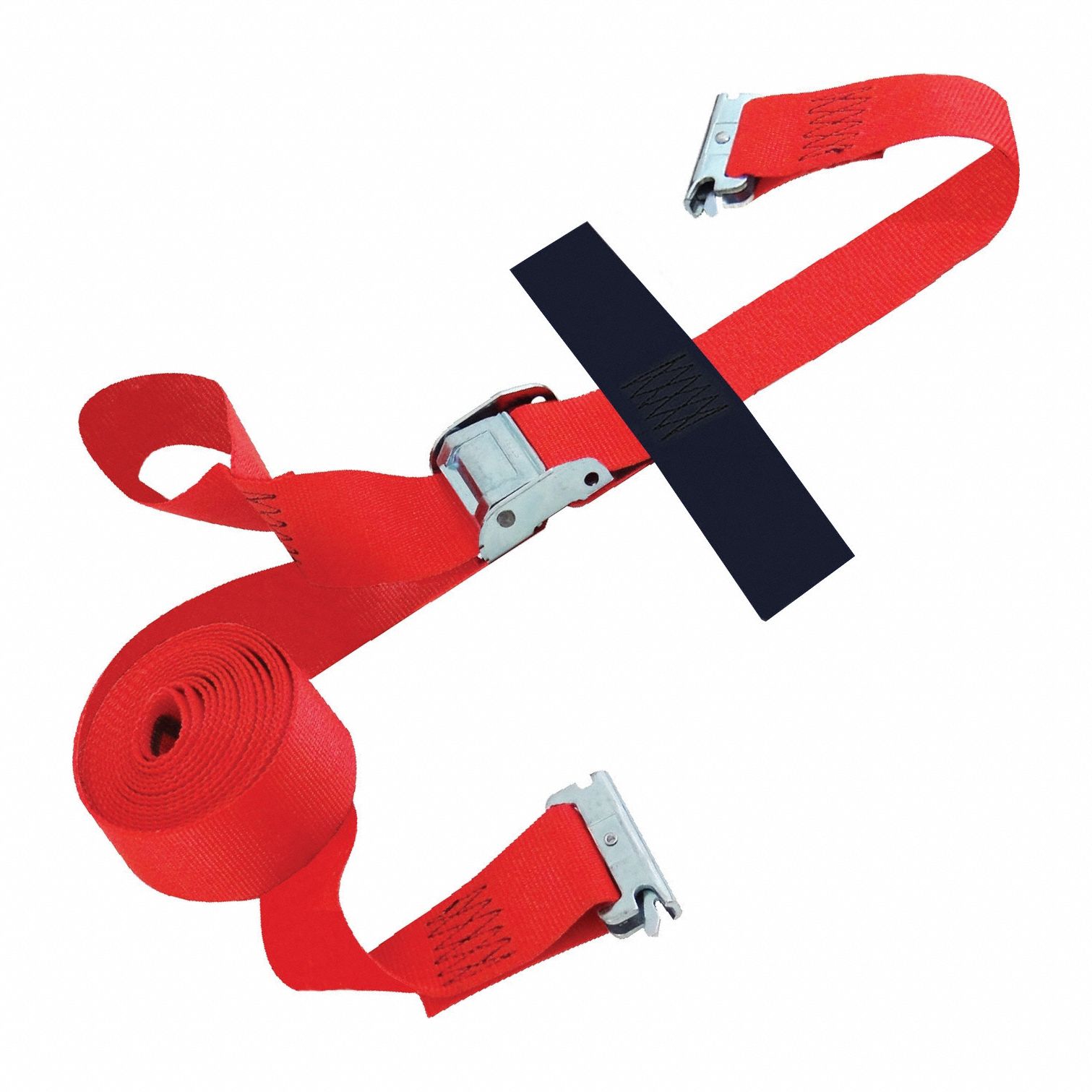 Tie Down Strap: Cam Buckle, E-Track, Gen Purpose, 2 in Wd, 1, 000 lb WLL, Red, 20 ft Lg