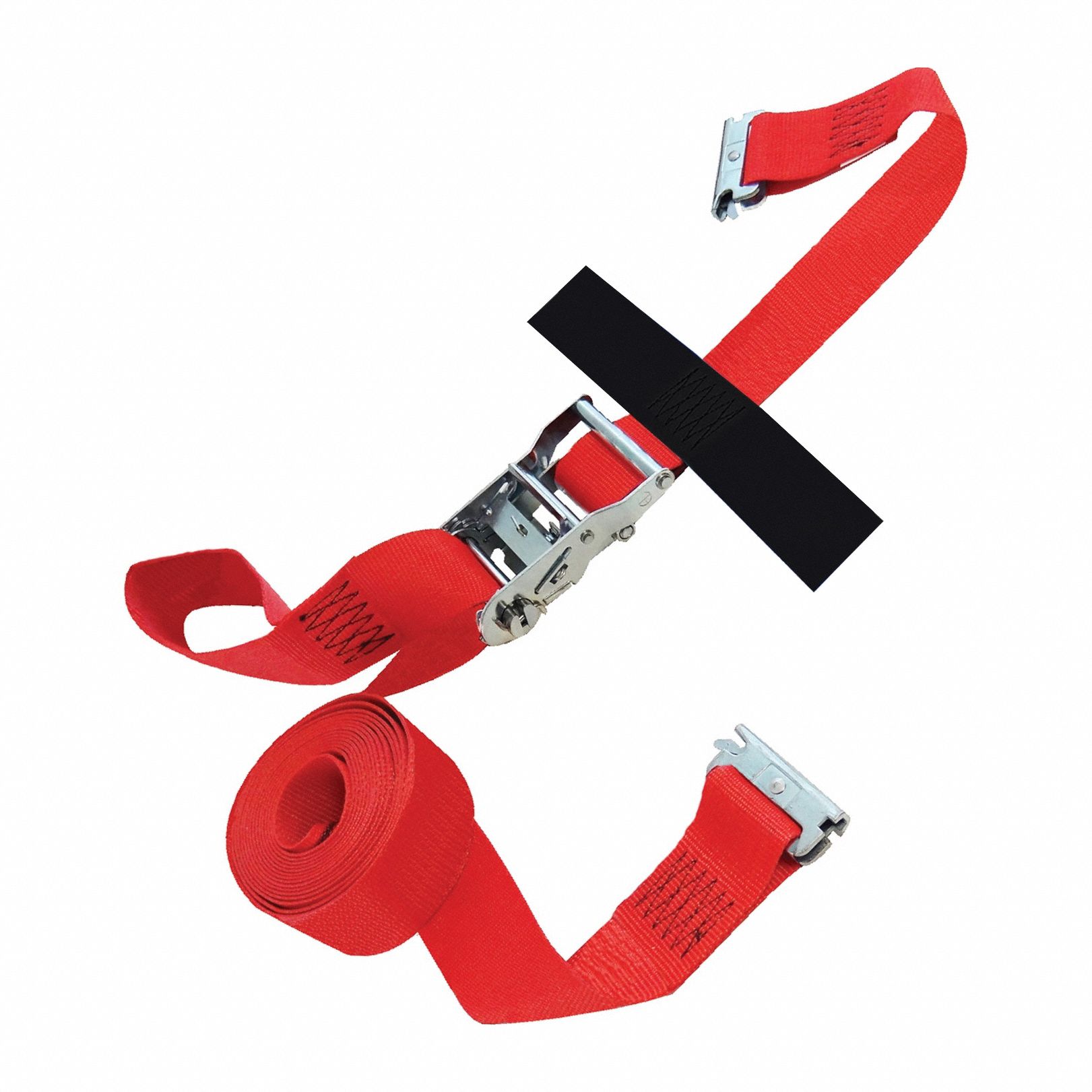 Tie Down Strap: Ratchet, E-Track, Gen Purpose, 2 in Wd, 1, 467 lb WLL, Red, 20 ft Lg