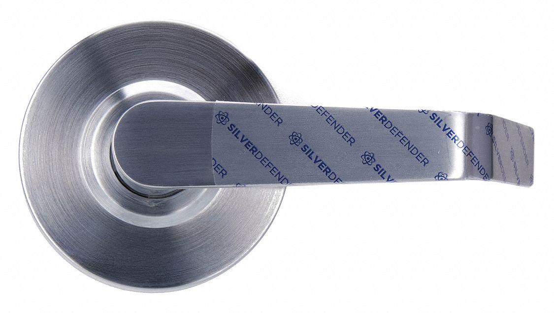 Antimicrobial Film Tape: Lever Door Handle, 3.5 in x 5.3 in, Blue/Transparent, 100 PK