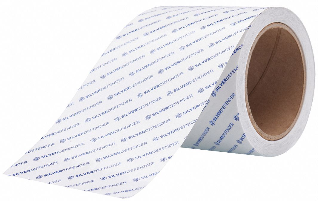 Antimicrobial Film Tape: Door Handle, 4 in x 60 ft, Blue/Transparent