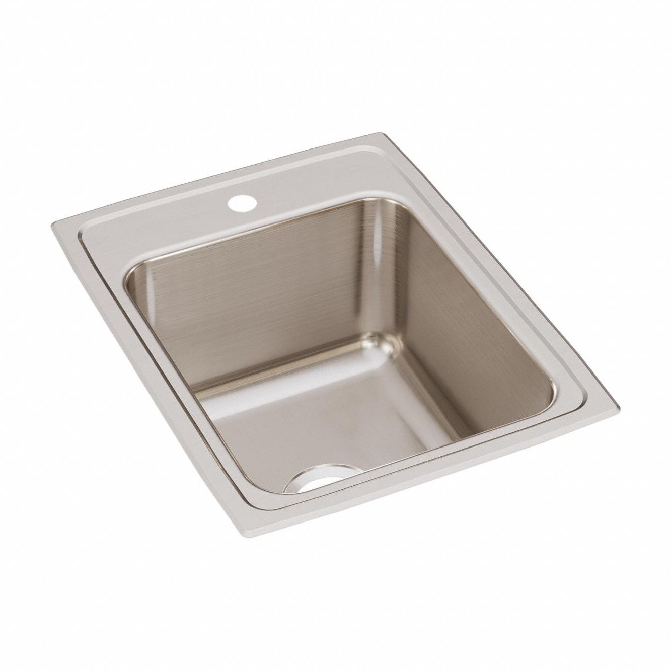 Bowl Drop-In Sink: 22 in Overall Lg, 17 in Overall Wd, 10 1/8 in Bowl Dp, 1 Bowls
