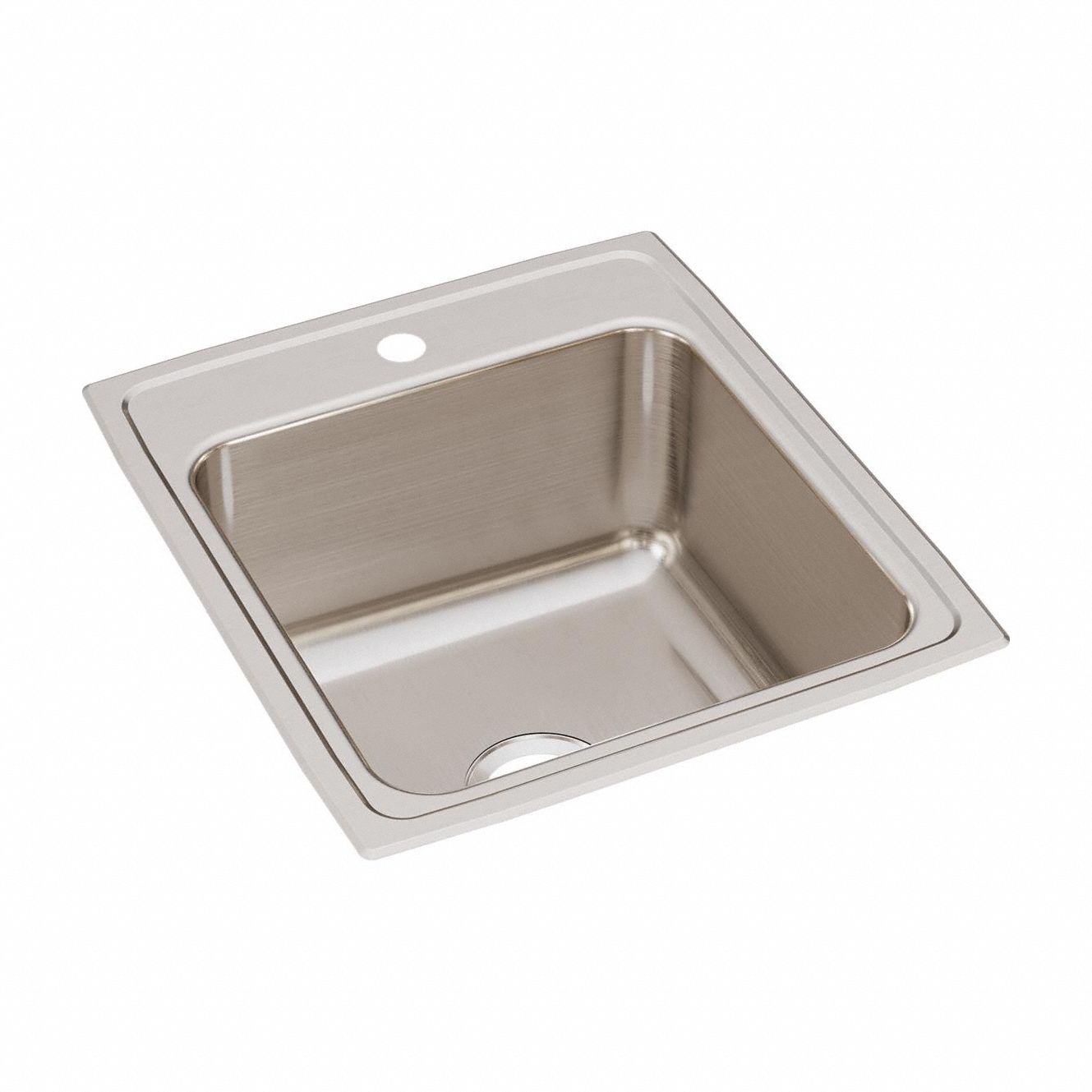 Bowl Drop-In Sink: 22 in Overall Lg, 19 1/2 in Overall Wd, 10 1/8 in Bowl Dp