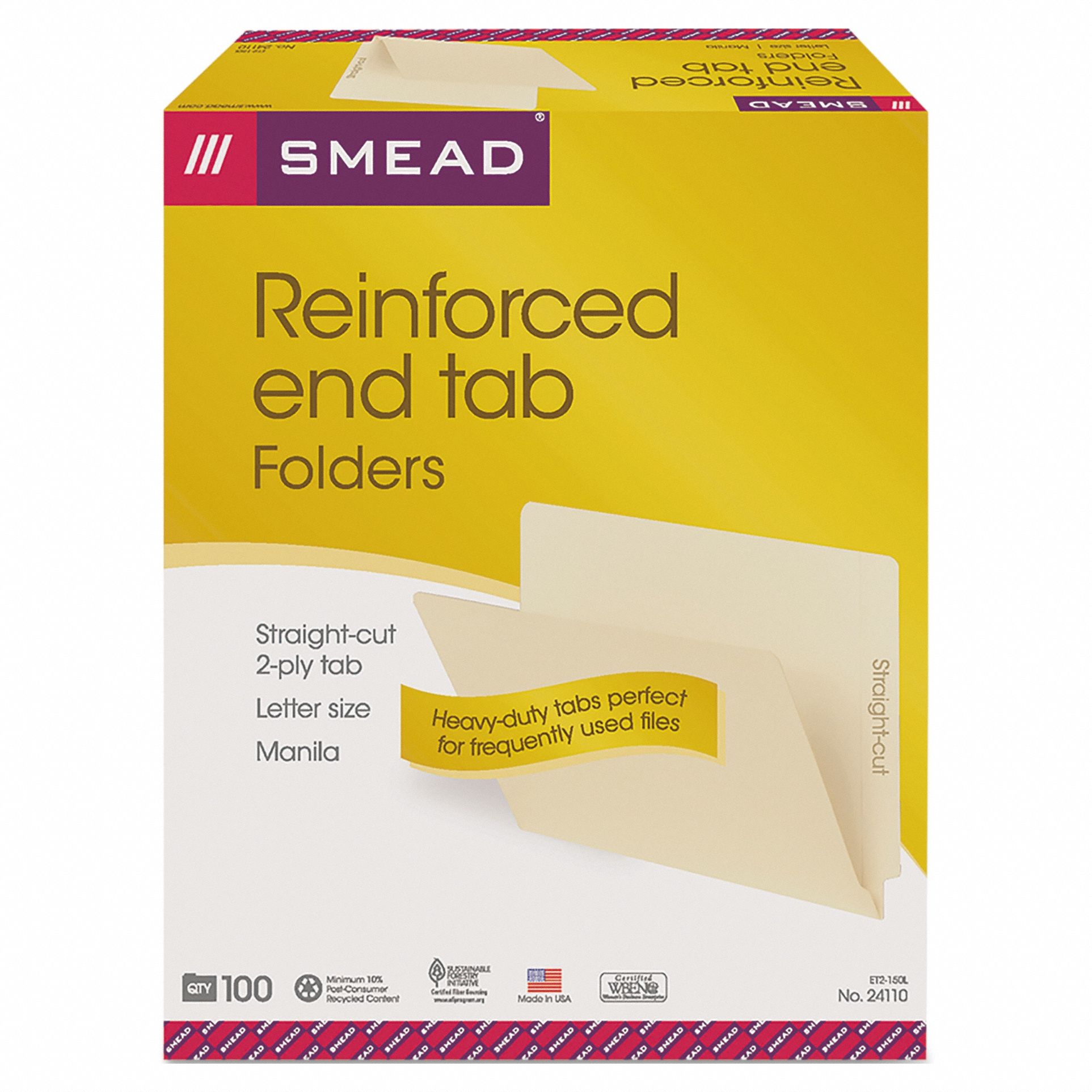 Folder, End Tab, Manila, PK100